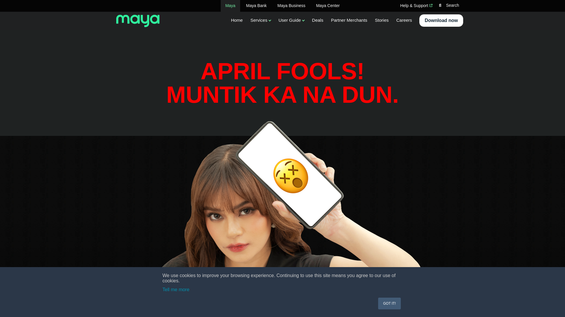 website screenshot of https://maya.ph/winner