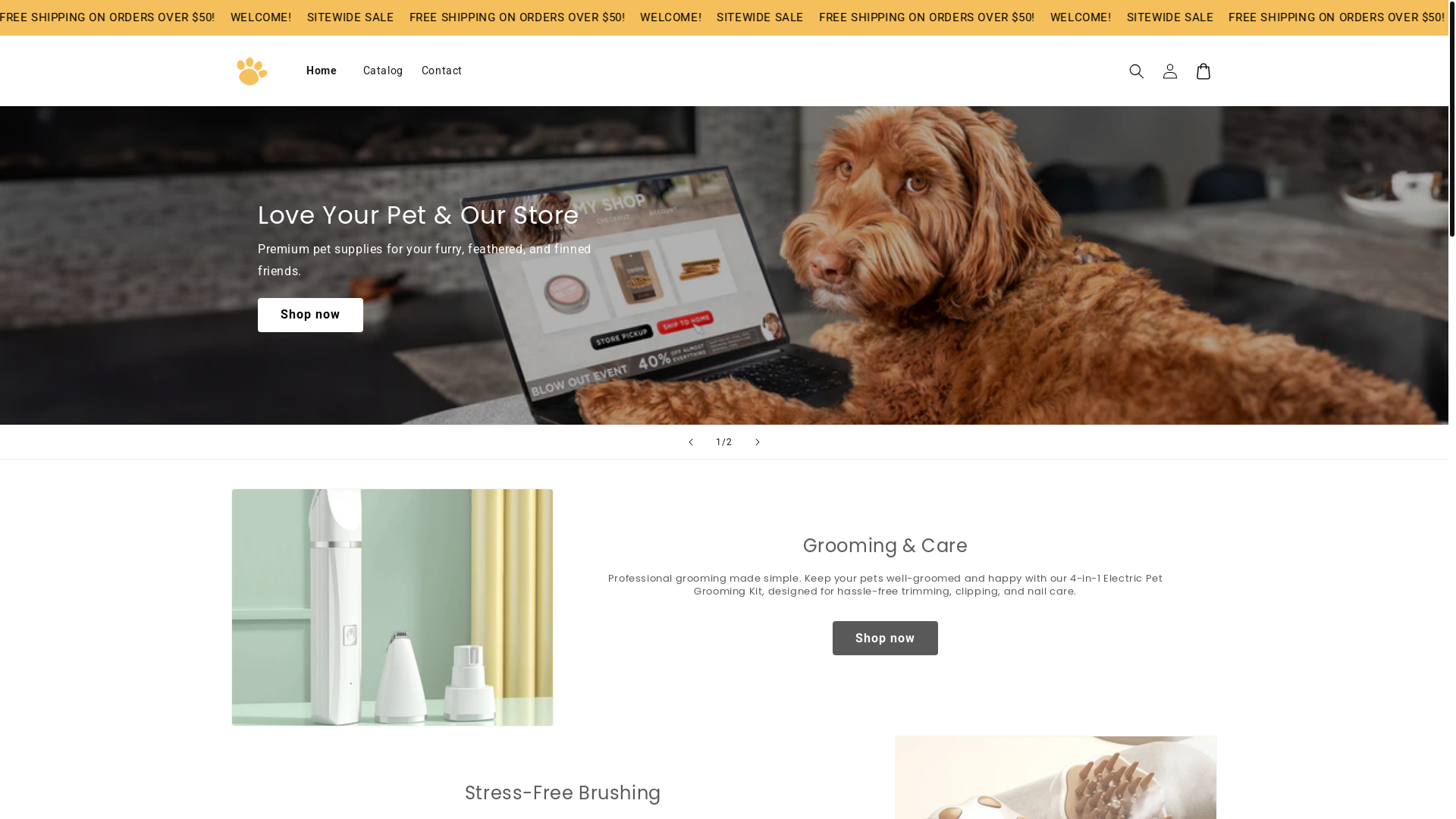 website screenshot of https://meowketplace.store/