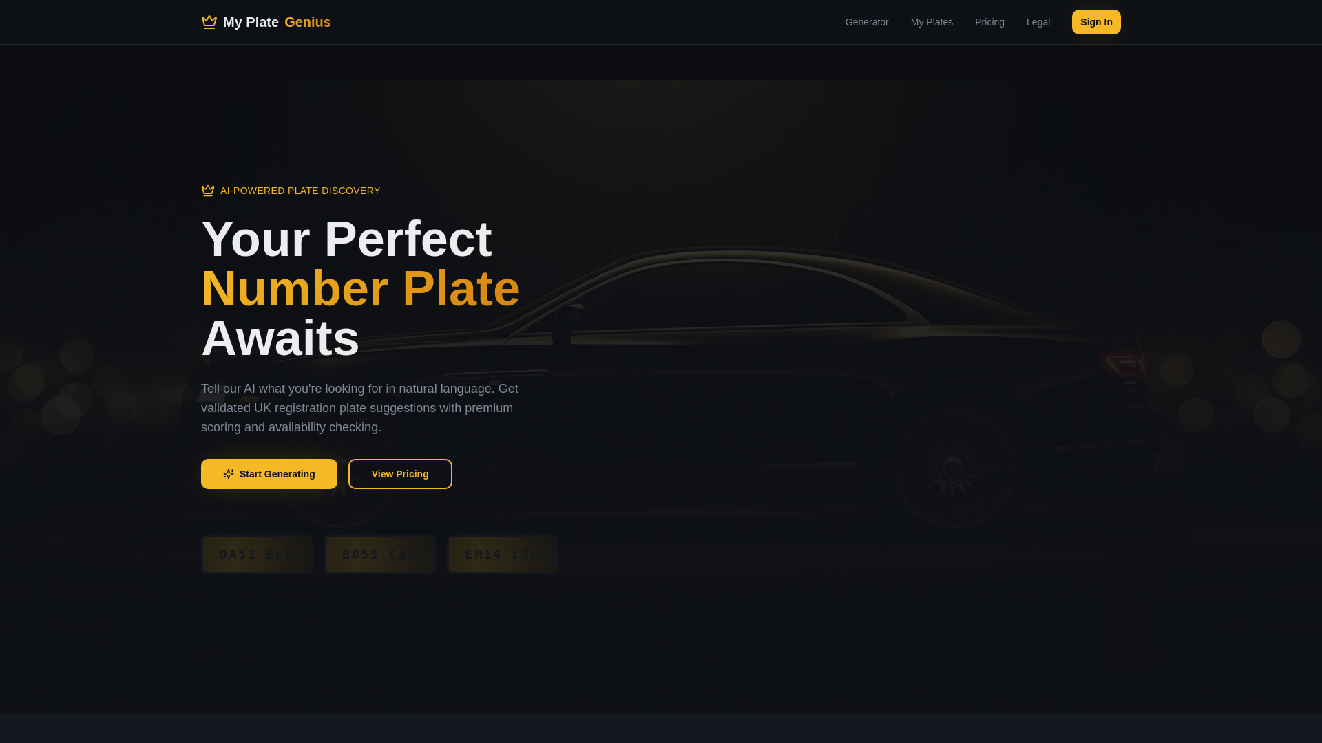 website screenshot of https://myplategenius.com