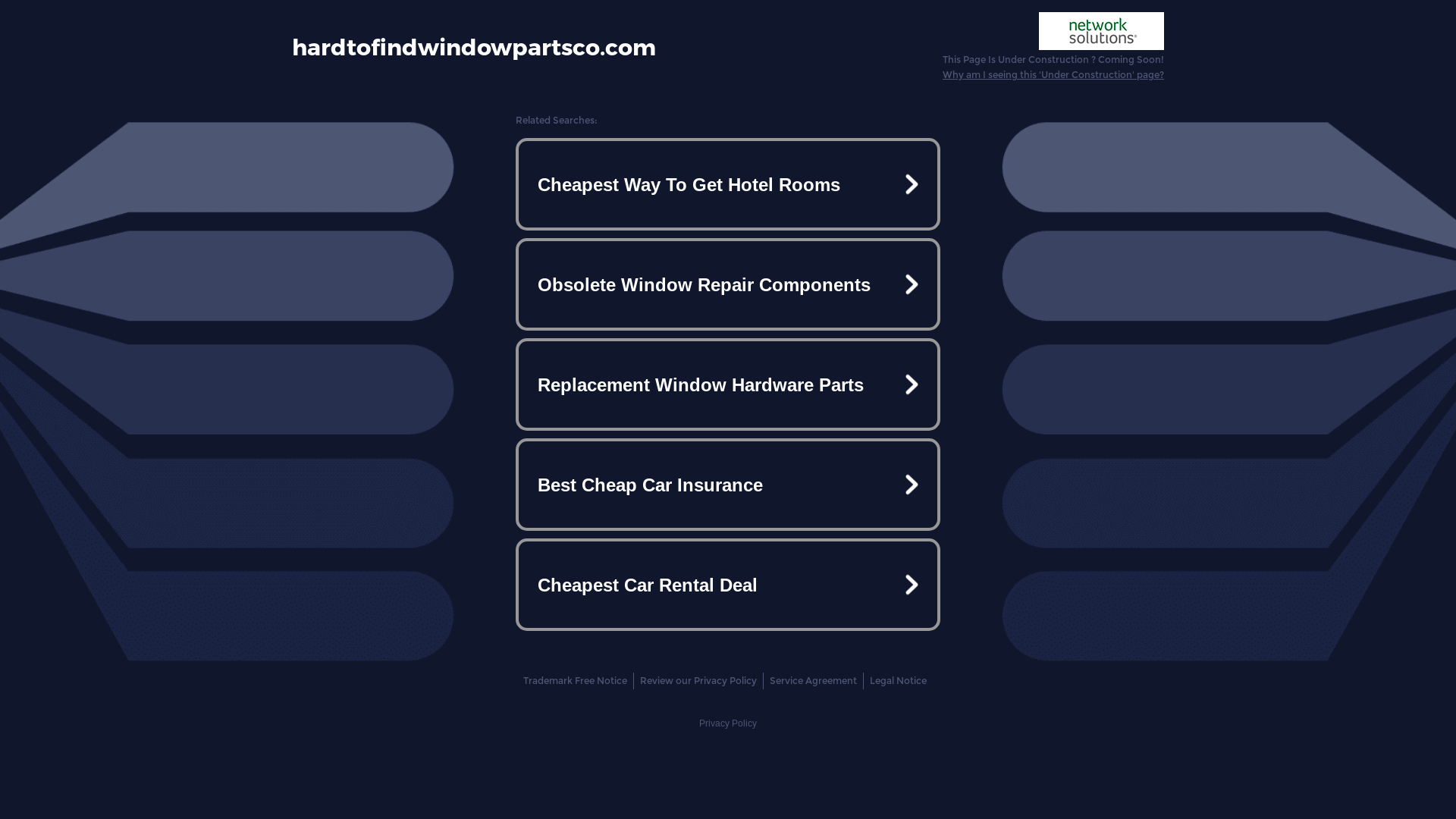 website screenshot of https://hardtofindwindowpartsco.com/