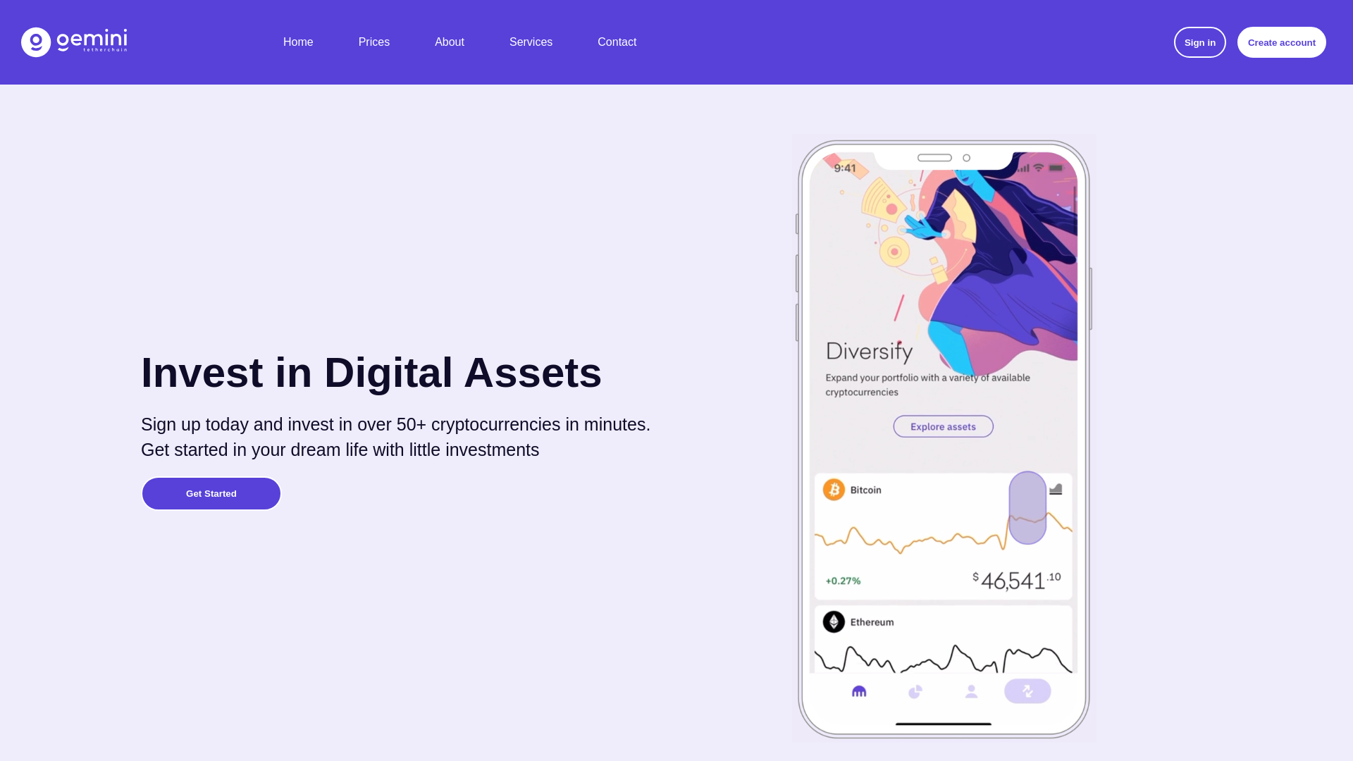 website screenshot of https://geminitetherchain.com/