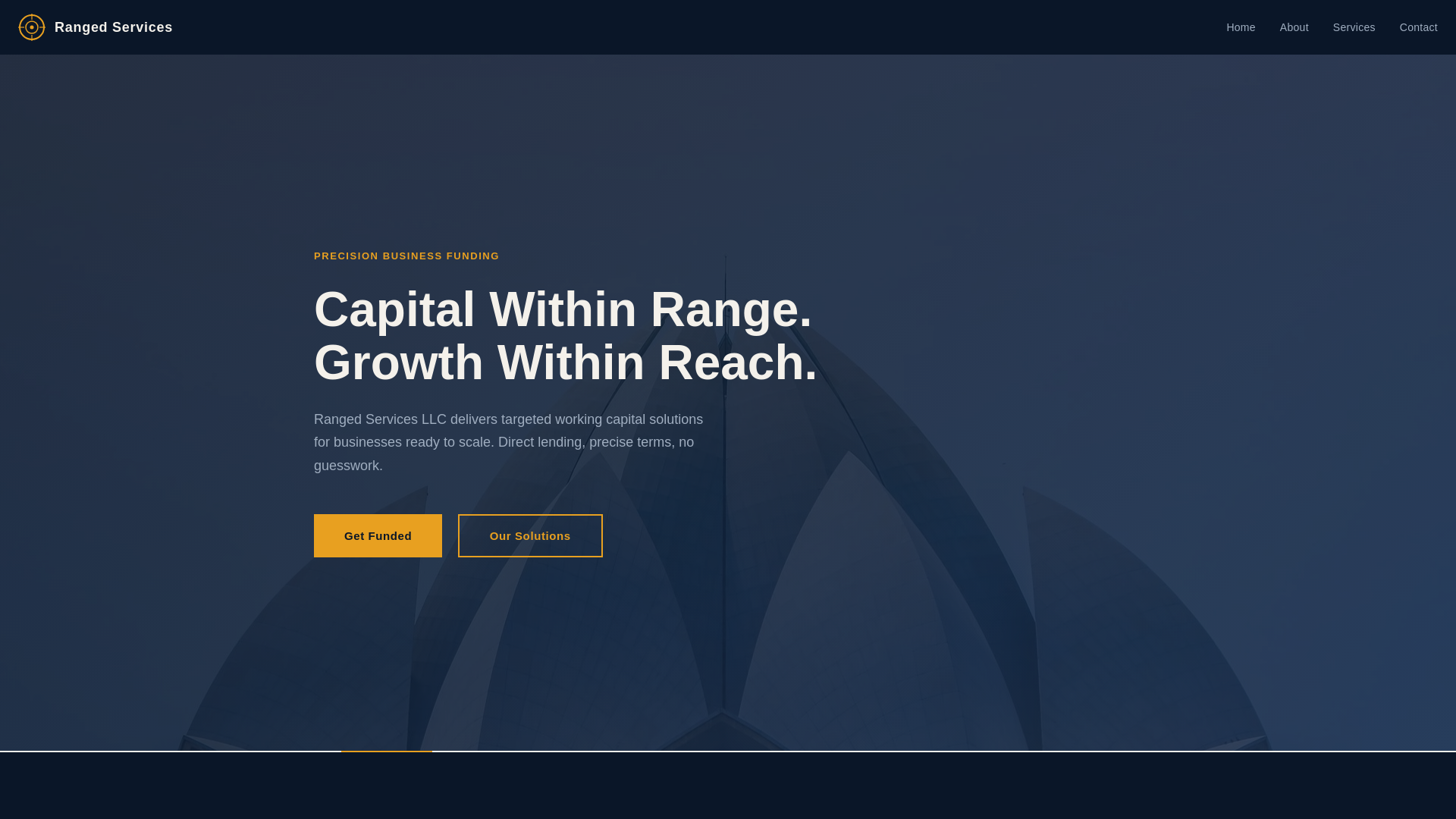 website screenshot of https://rangedservices.com
