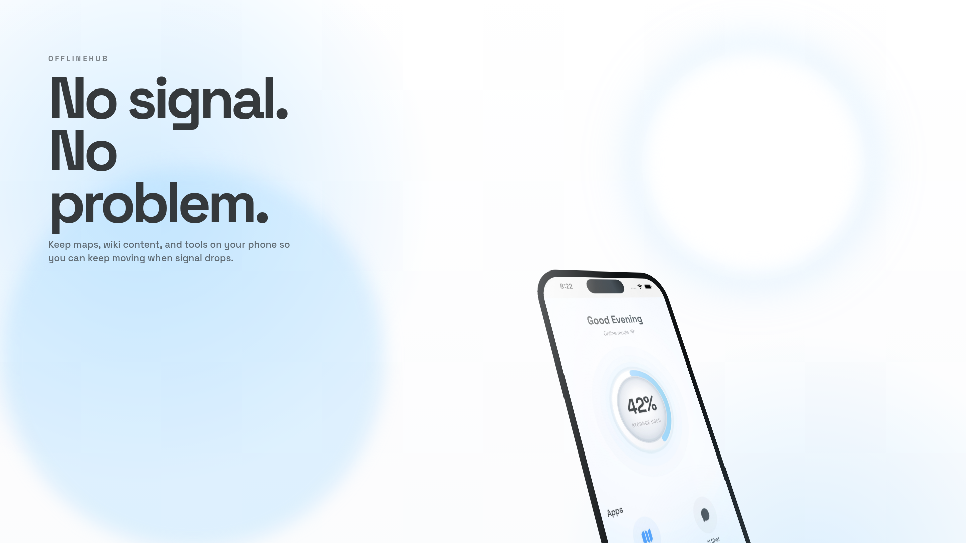 website screenshot of https://offline-hub-landing.pages.dev/