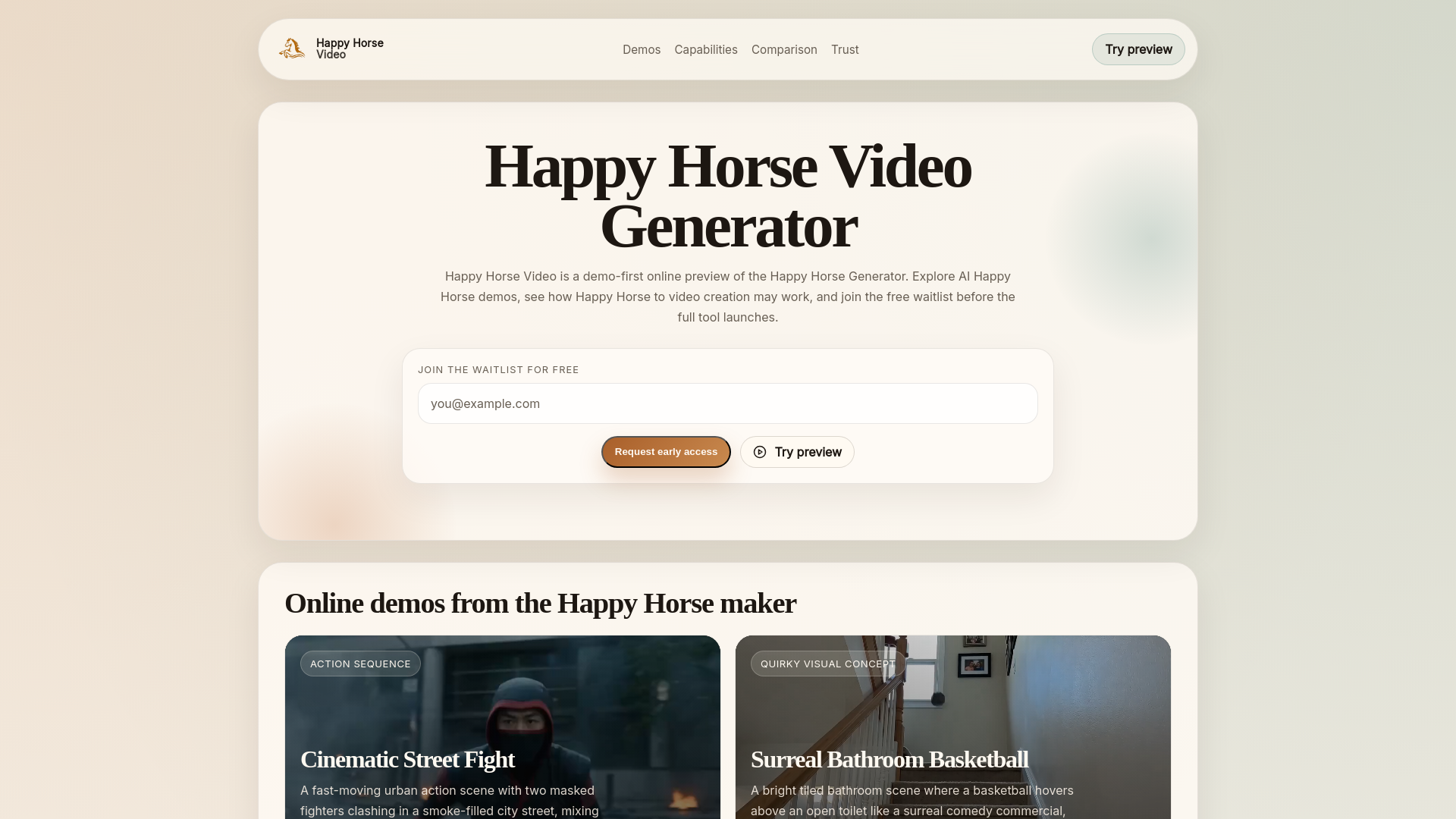 website screenshot of https://happyhorsevideo.pages.dev/