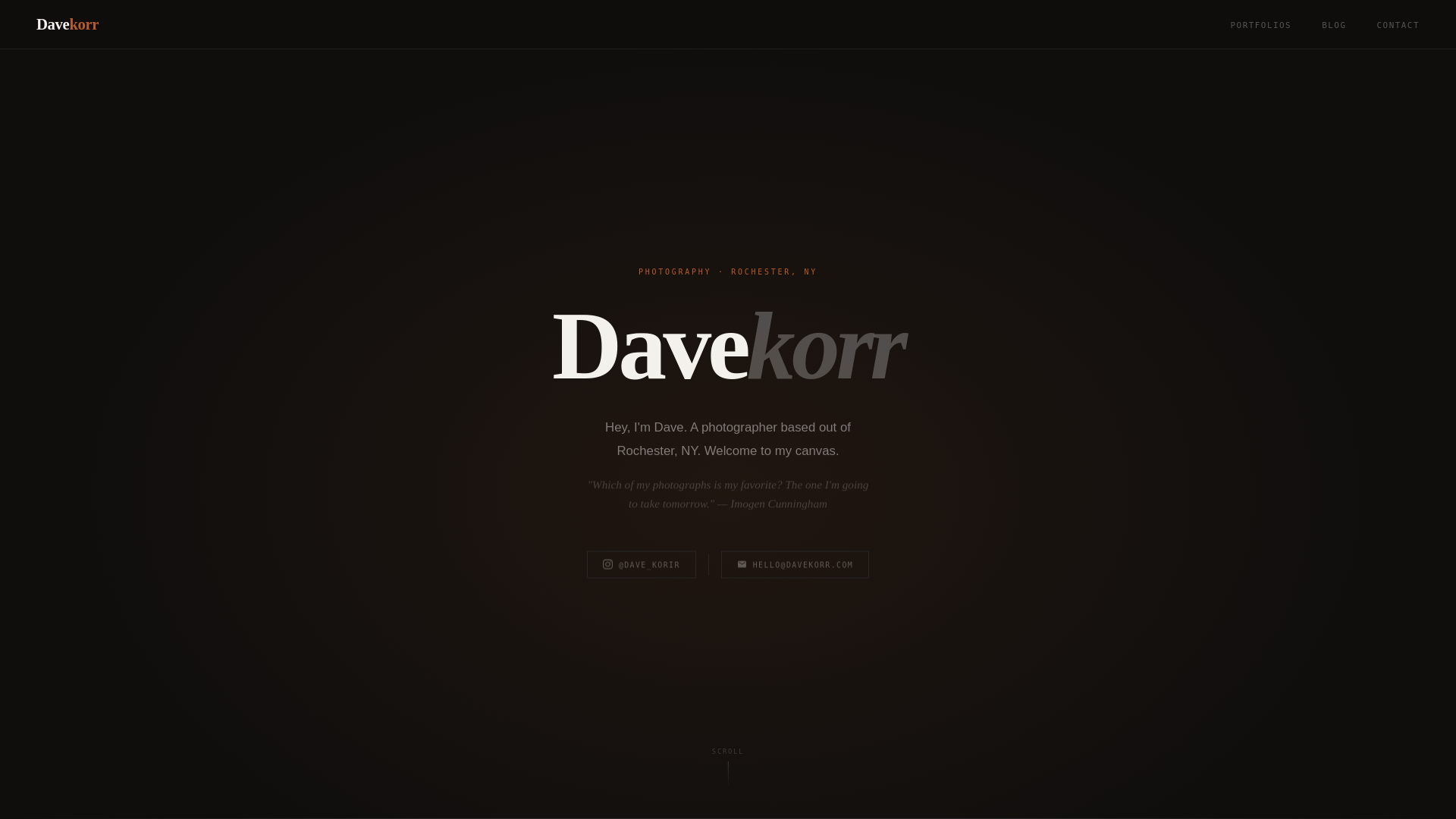 website screenshot of https://davekorr.pages.dev/
