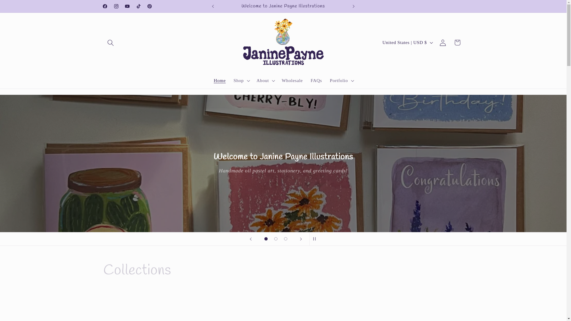 website screenshot of https://janinepayneillustrations.com/