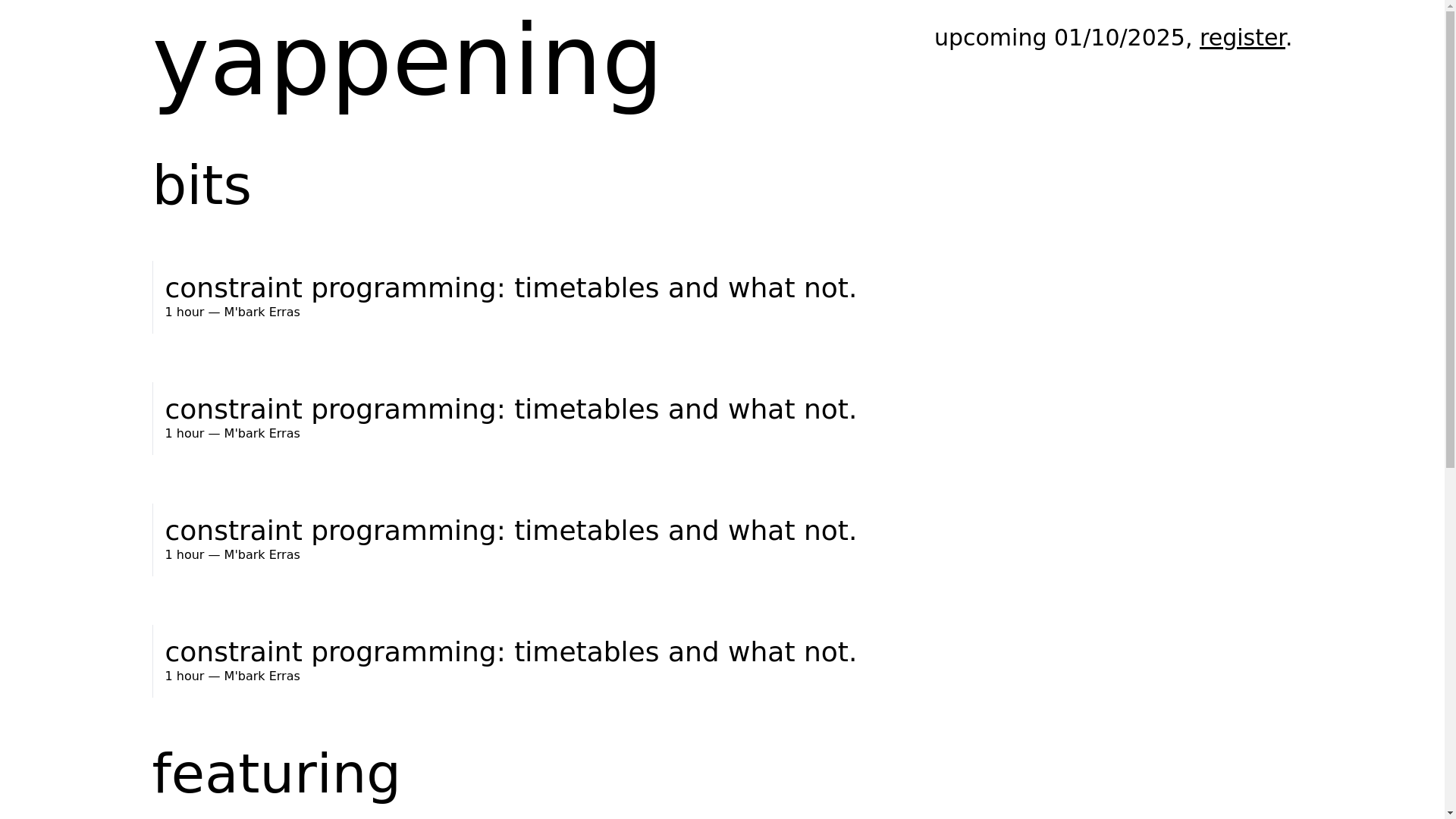 website screenshot of https://yappen.ing/