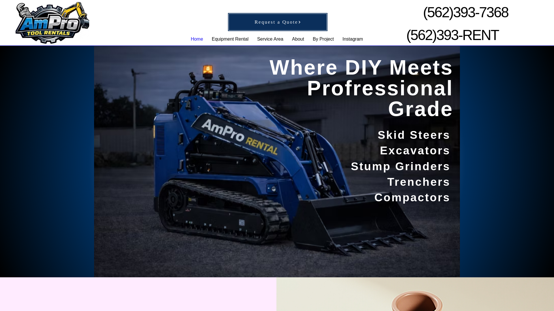 website screenshot of https://amprorentals.com