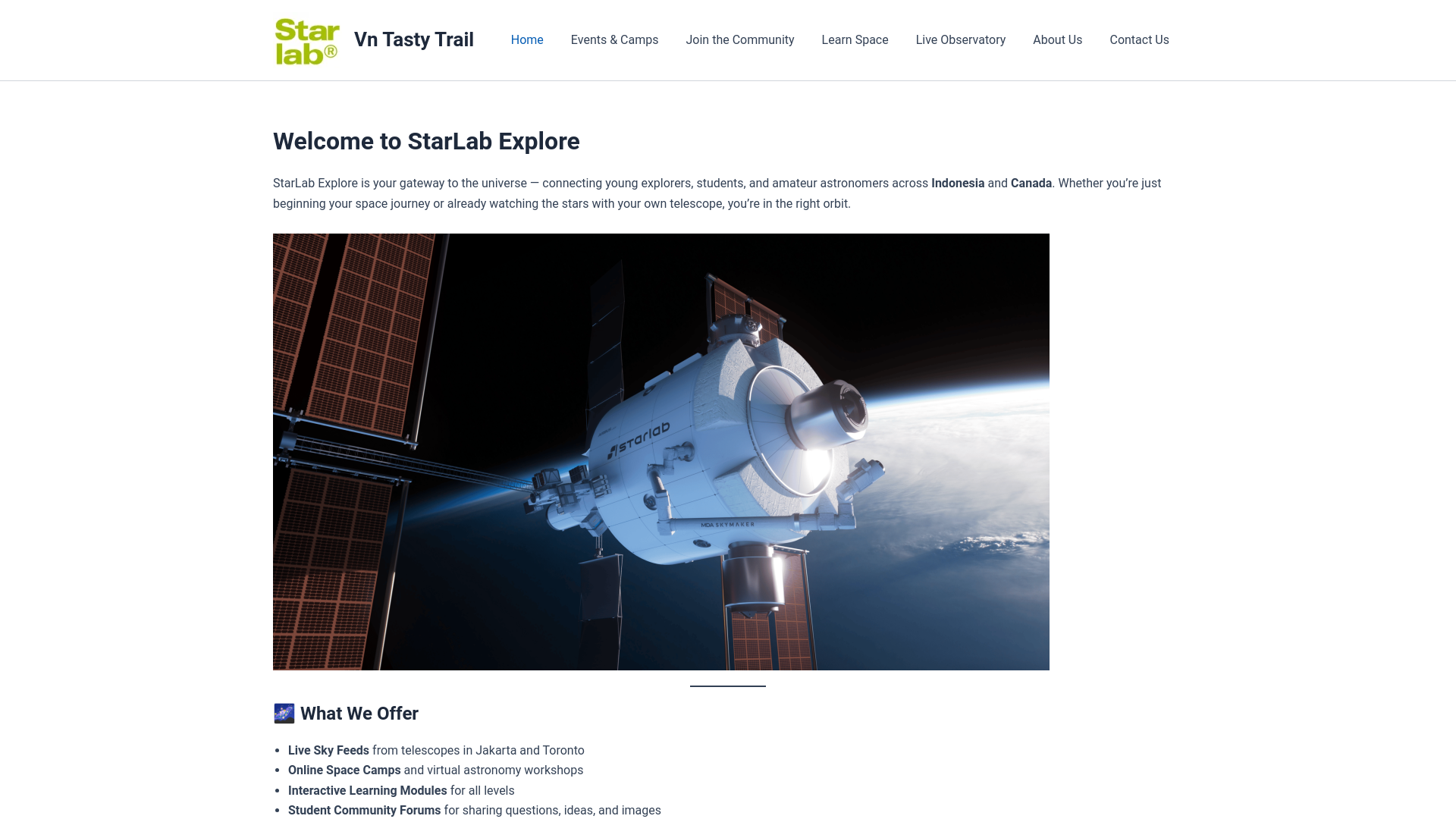 website screenshot of https://vntastytrail.top