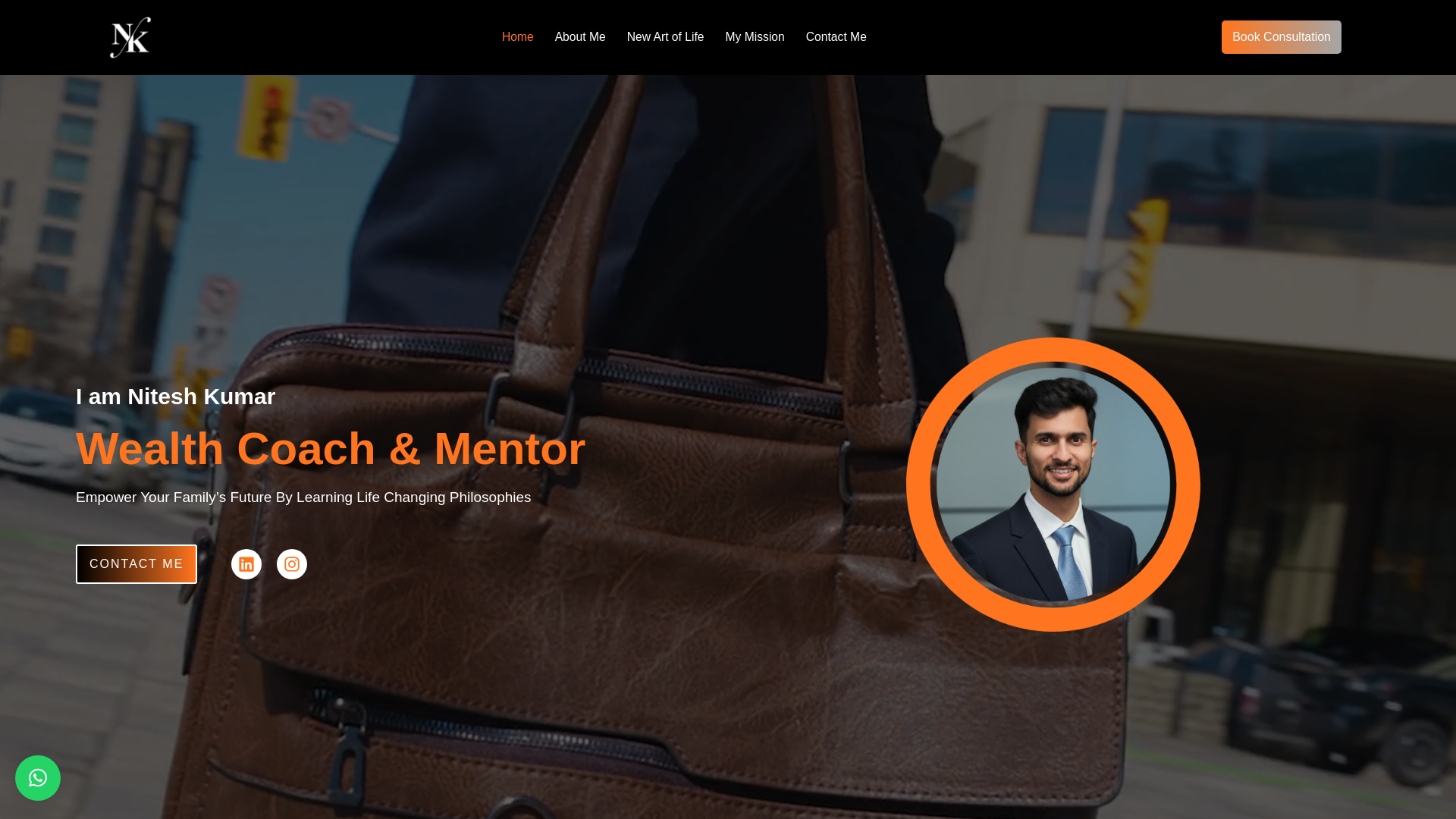 website screenshot of https://niteshkumar.ca/