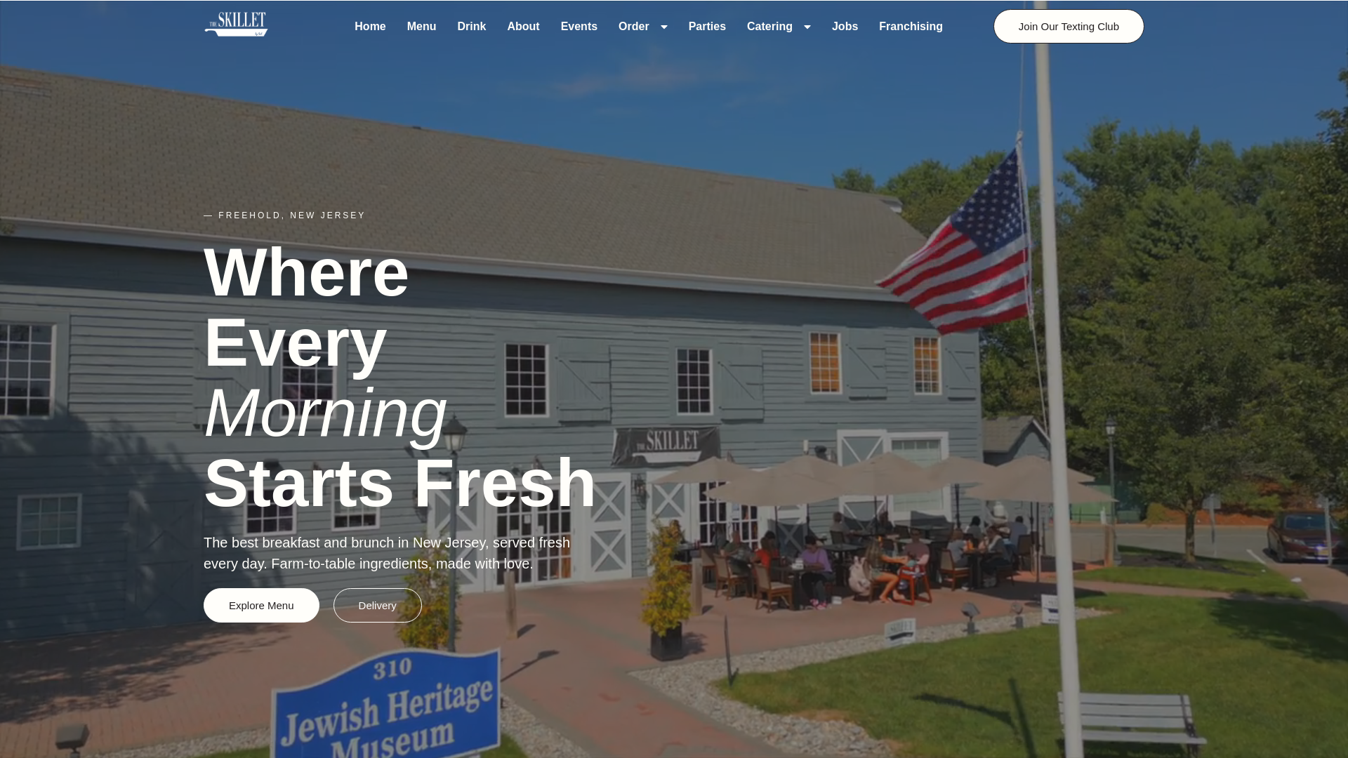 website screenshot of https://theskilletnj.com/