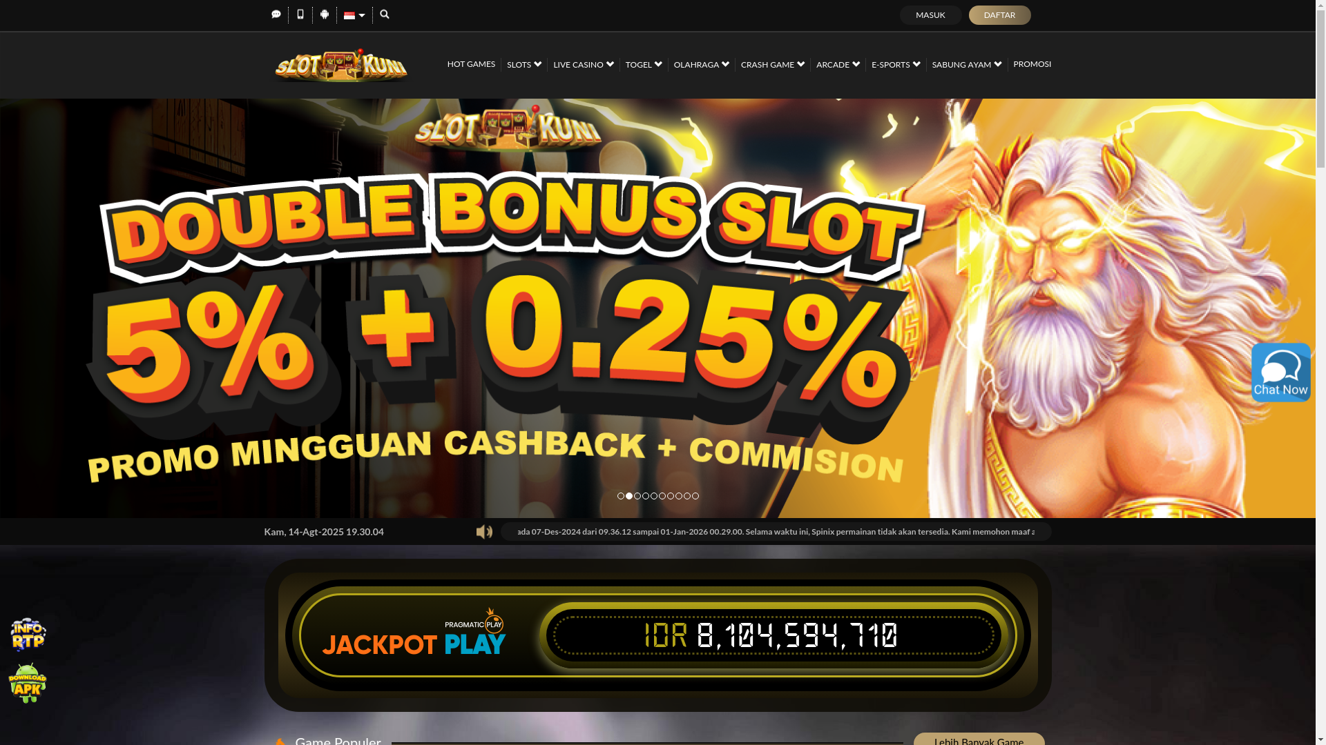 website screenshot of https://slotkuni6.store/