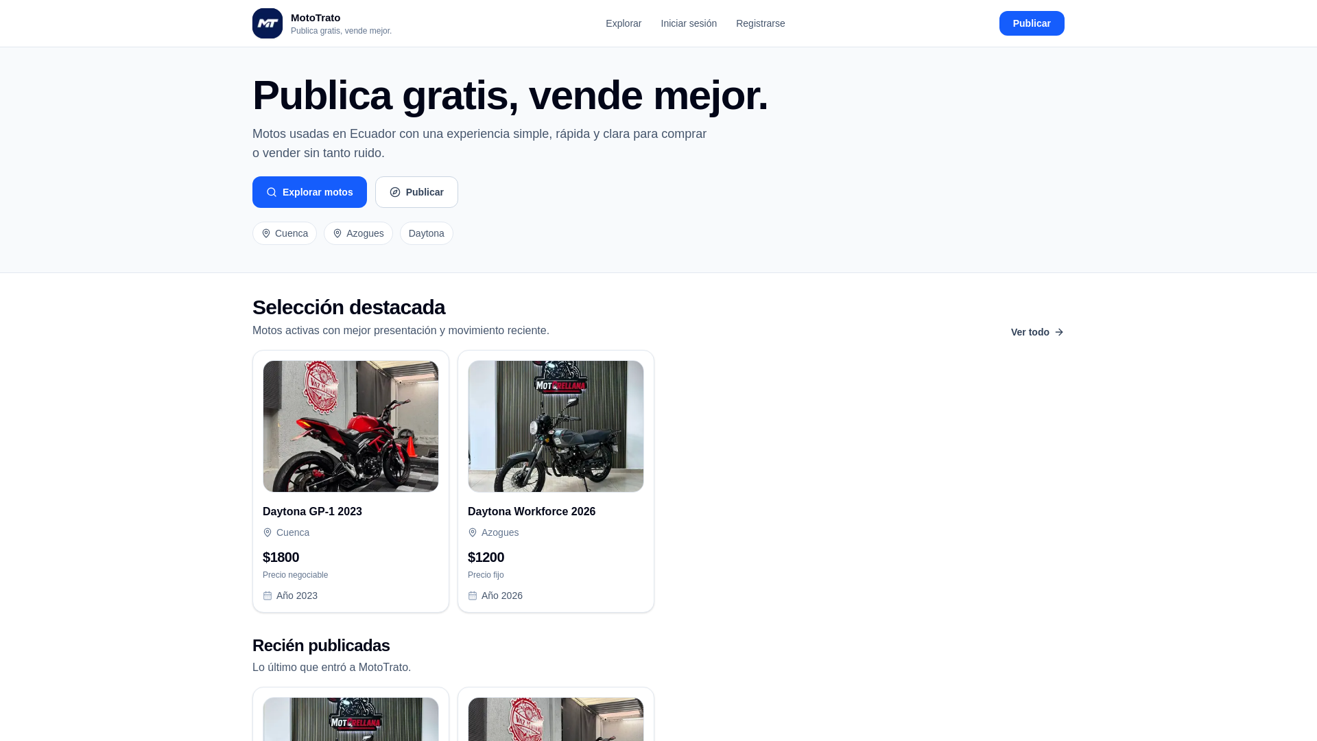 website screenshot of https://mototrato.com