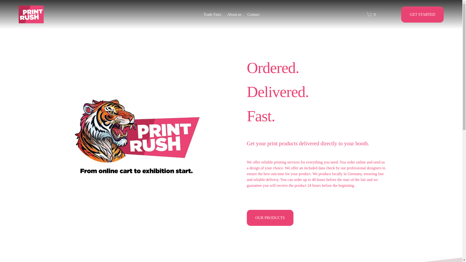 website screenshot of https://printrush.de/
