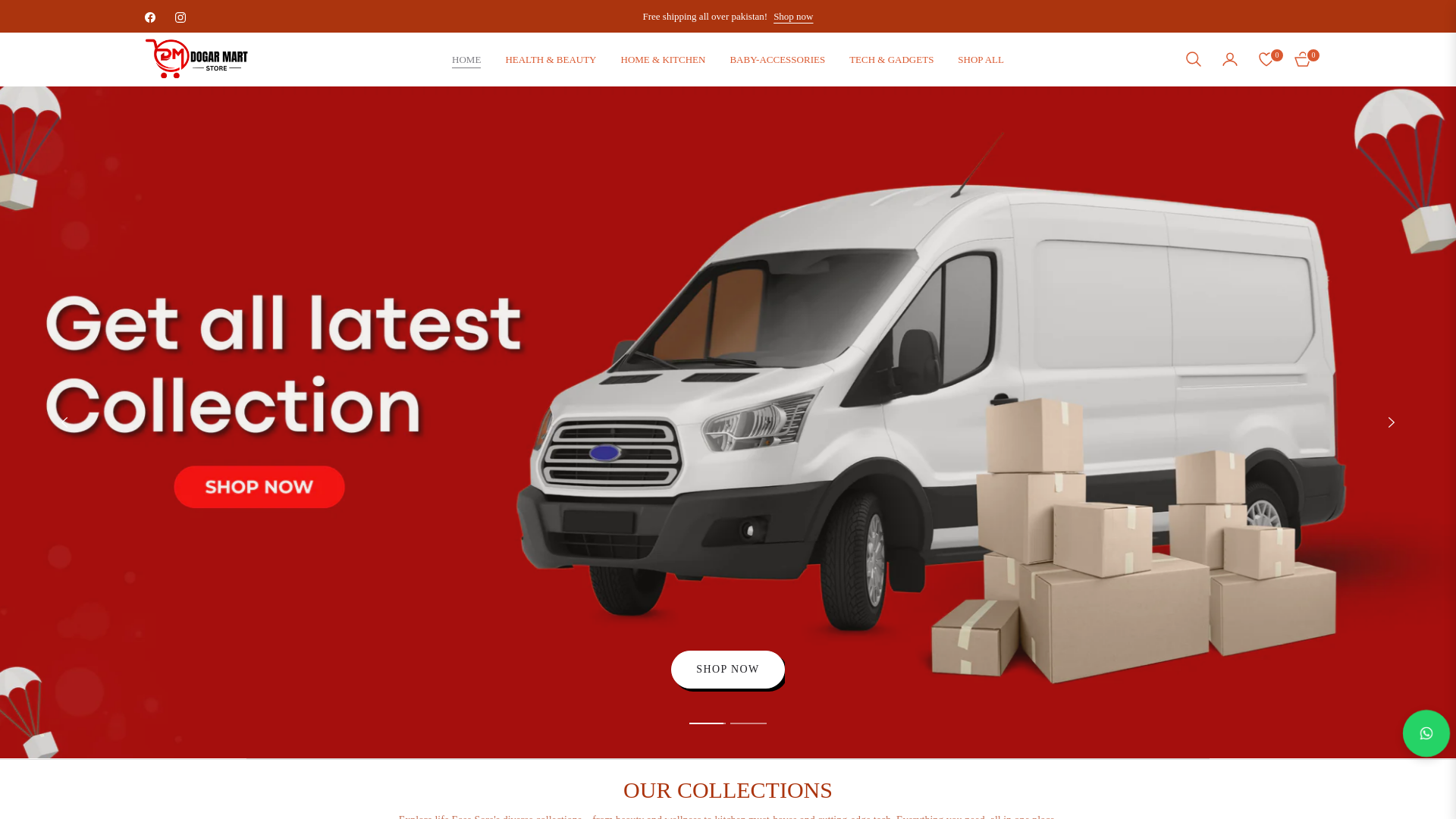 website screenshot of https://dogarmart.shop/