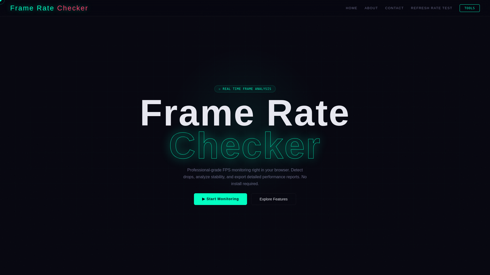website screenshot of https://frameratechecker.com