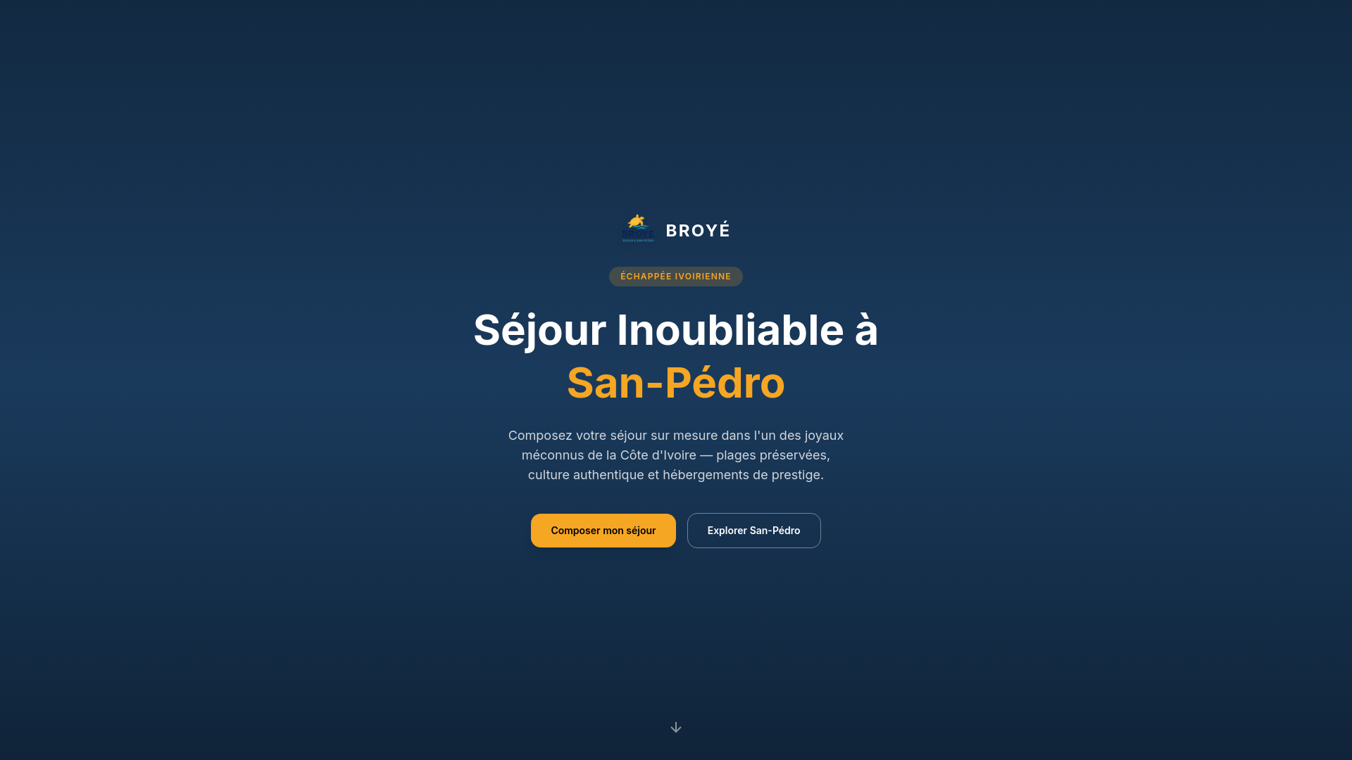 website screenshot of https://sejoursanpedro.com/