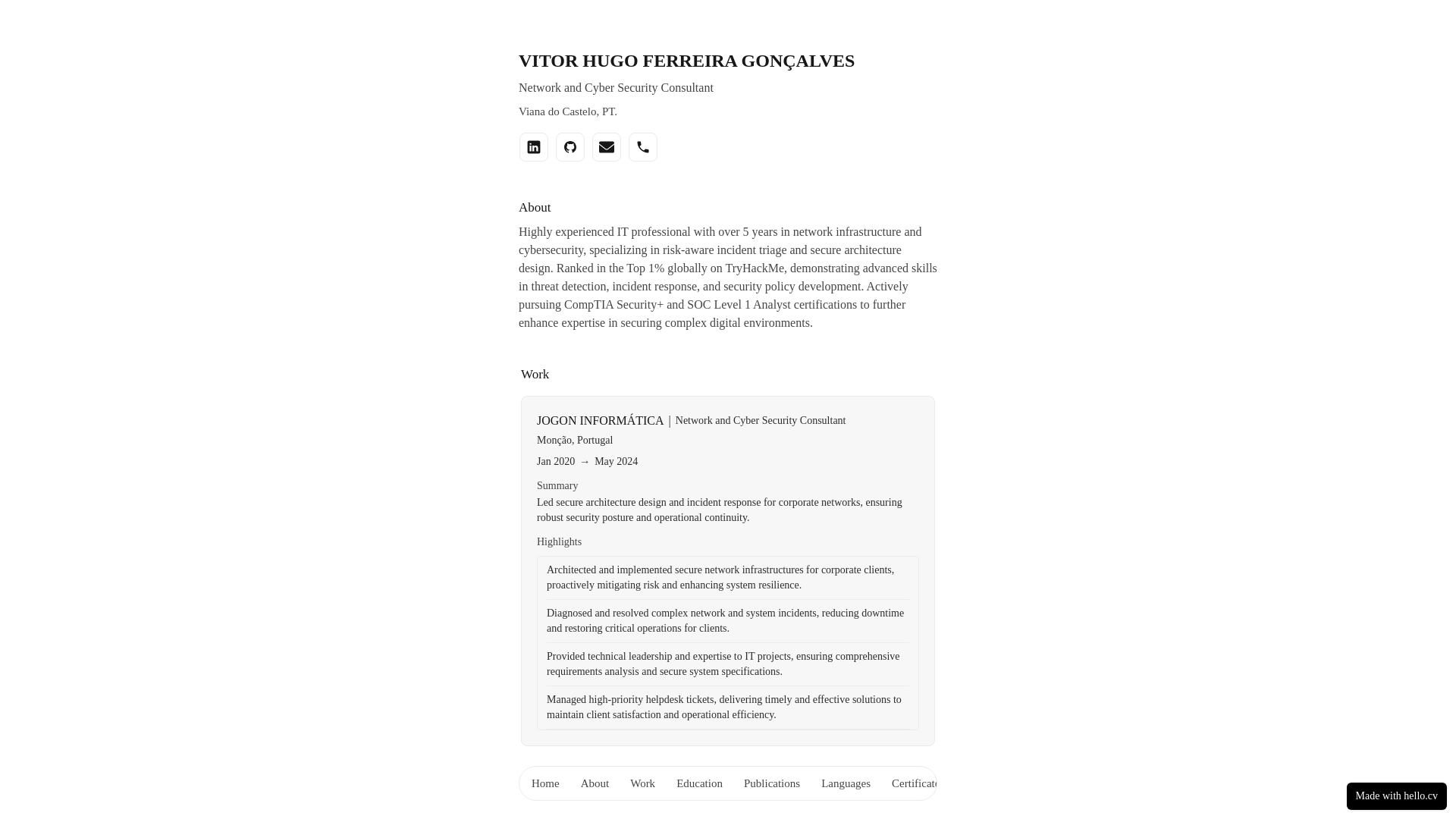 website screenshot of https://vitorgoncalves.cv