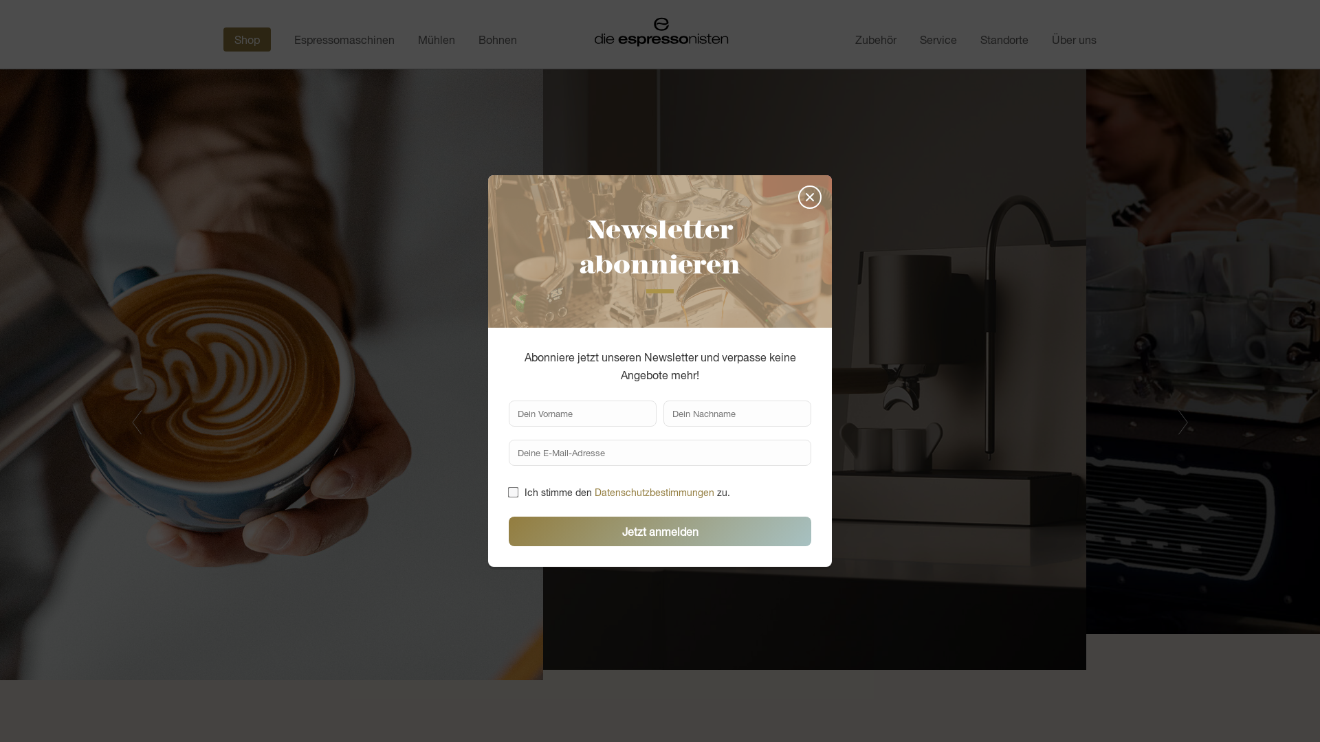 website screenshot of https://espressonisten.de/