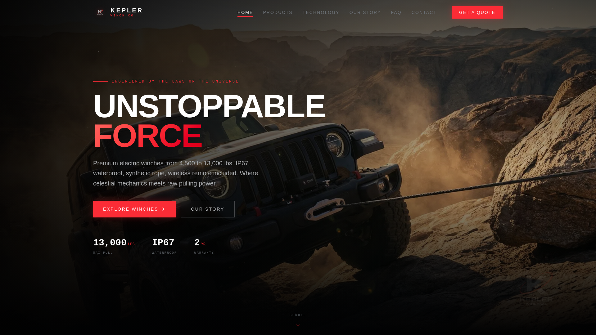 website screenshot of https://keplerwinch.com/