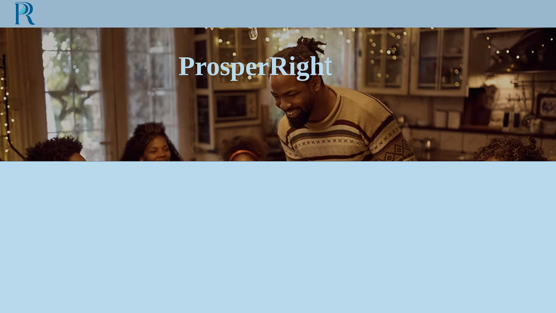 website screenshot of https://prosperright-llc.com/