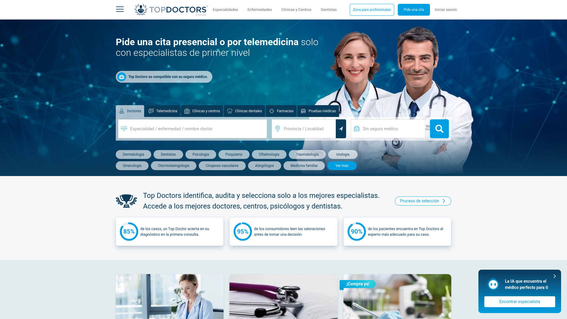 website screenshot of https://www.topdoctors.es/