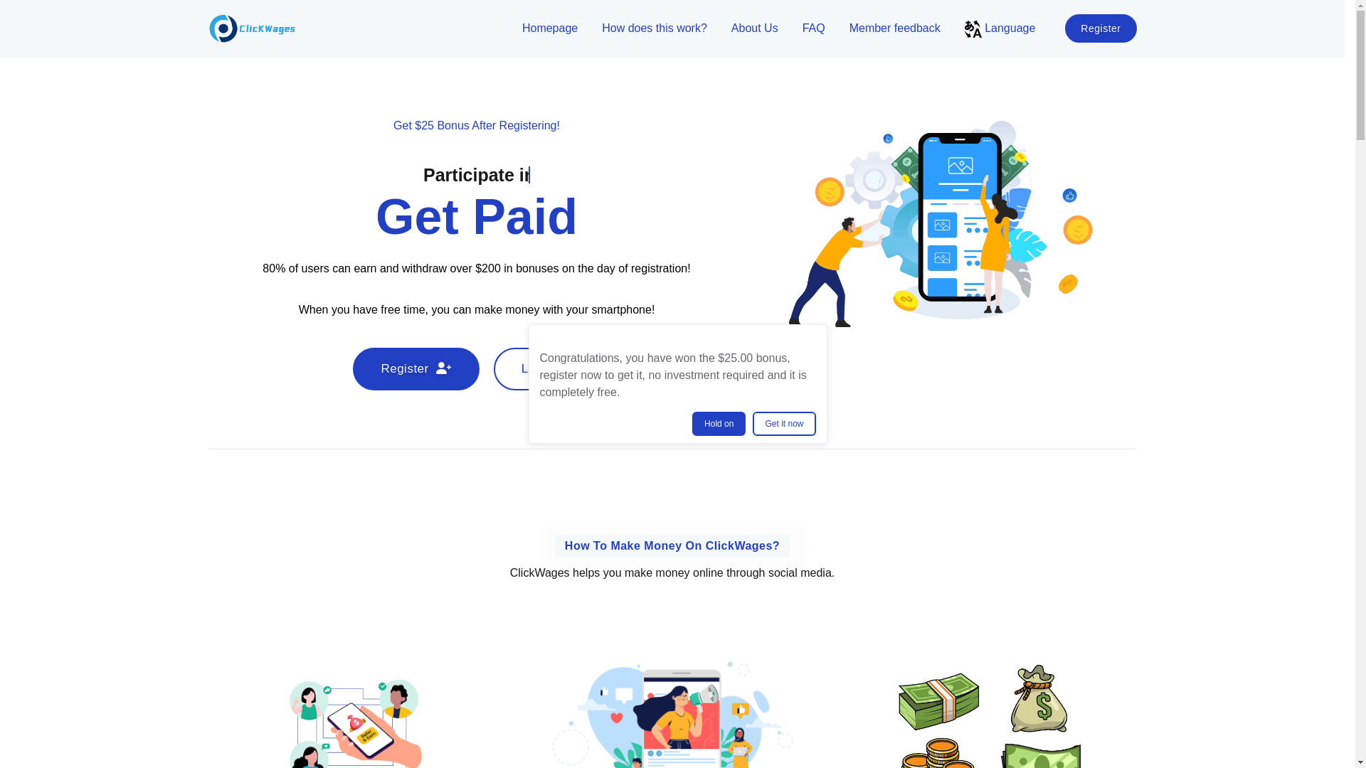 website screenshot of https://clickfwwages.buzz/