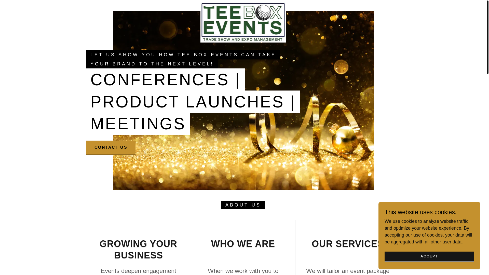 website screenshot of https://teeboxevents.com/