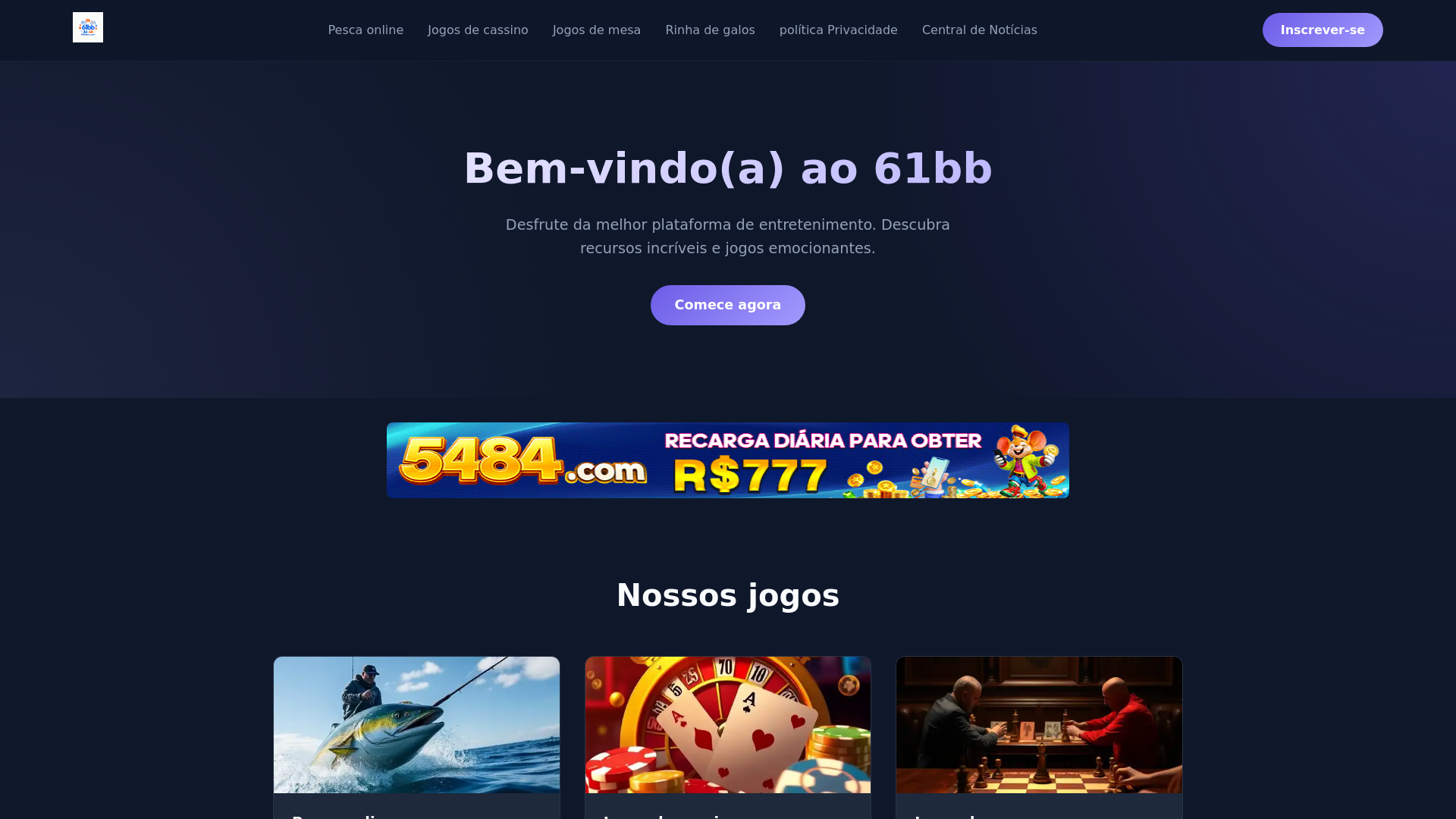 website screenshot of https://61bbbets.com/