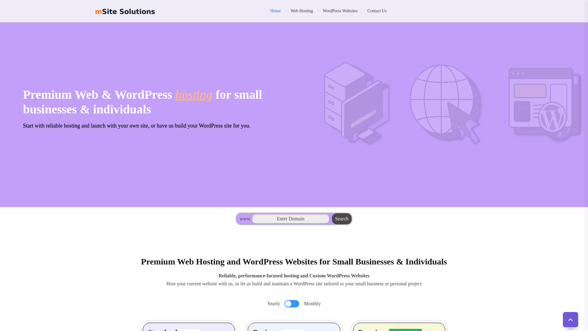website screenshot of https://msitewebservices.com