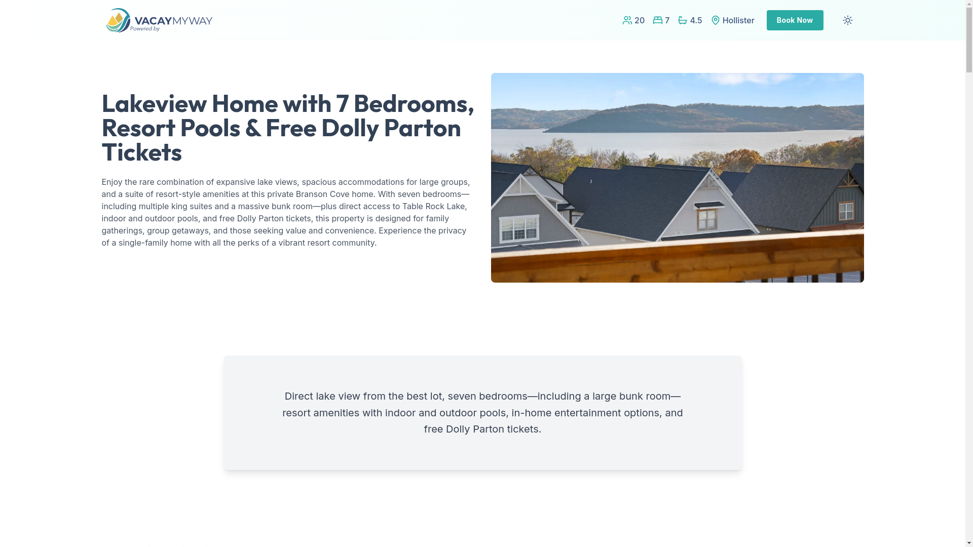 website screenshot of https://serenehollister.vacations/