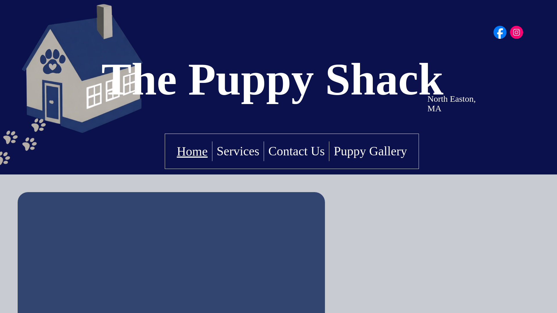 website screenshot of https://thepuppyshackeaston.com/