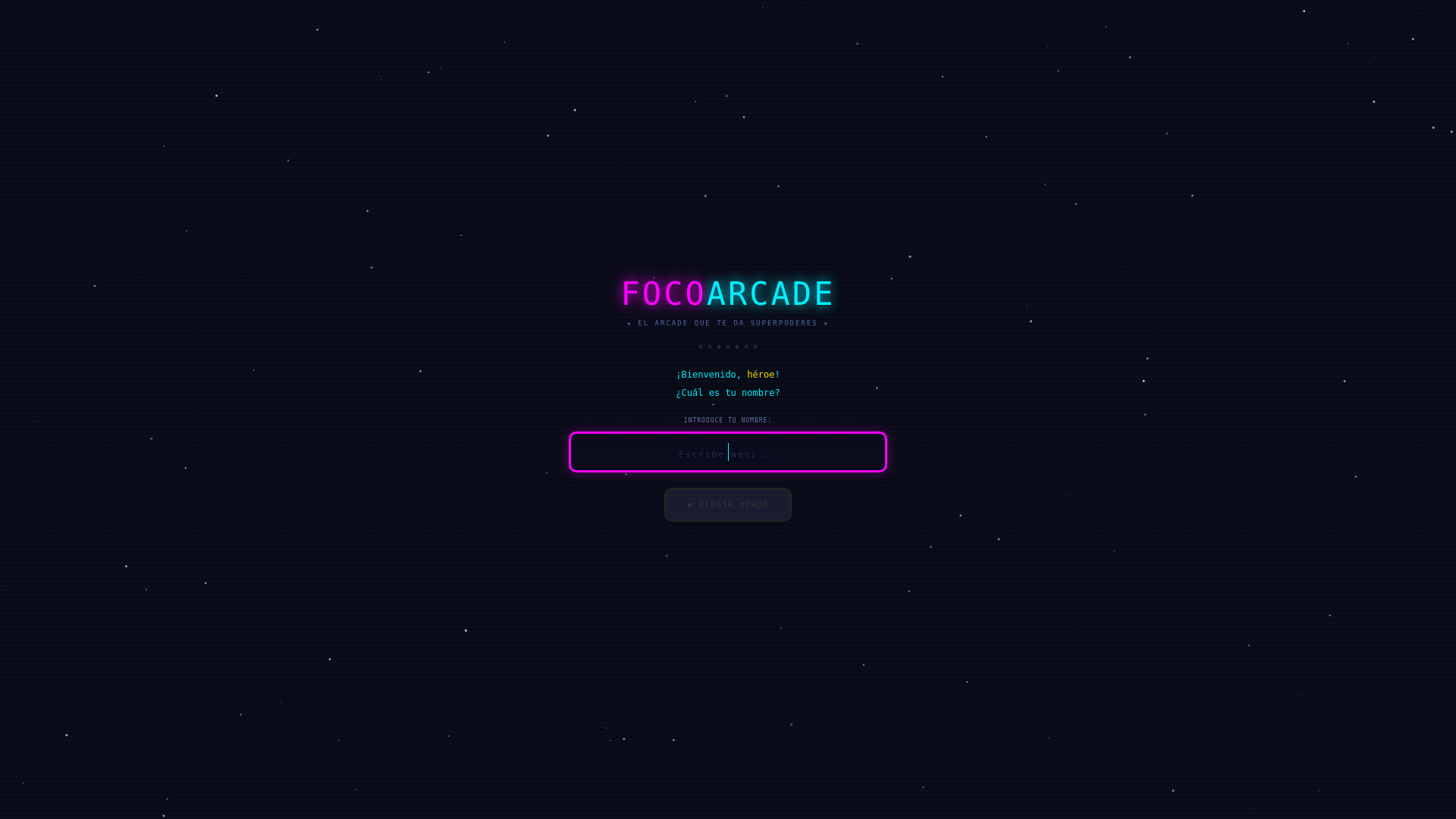 website screenshot of https://focoarcade.pages.dev/