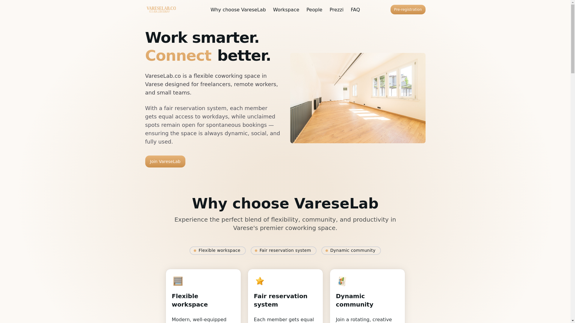 website screenshot of https://vareselab.co/