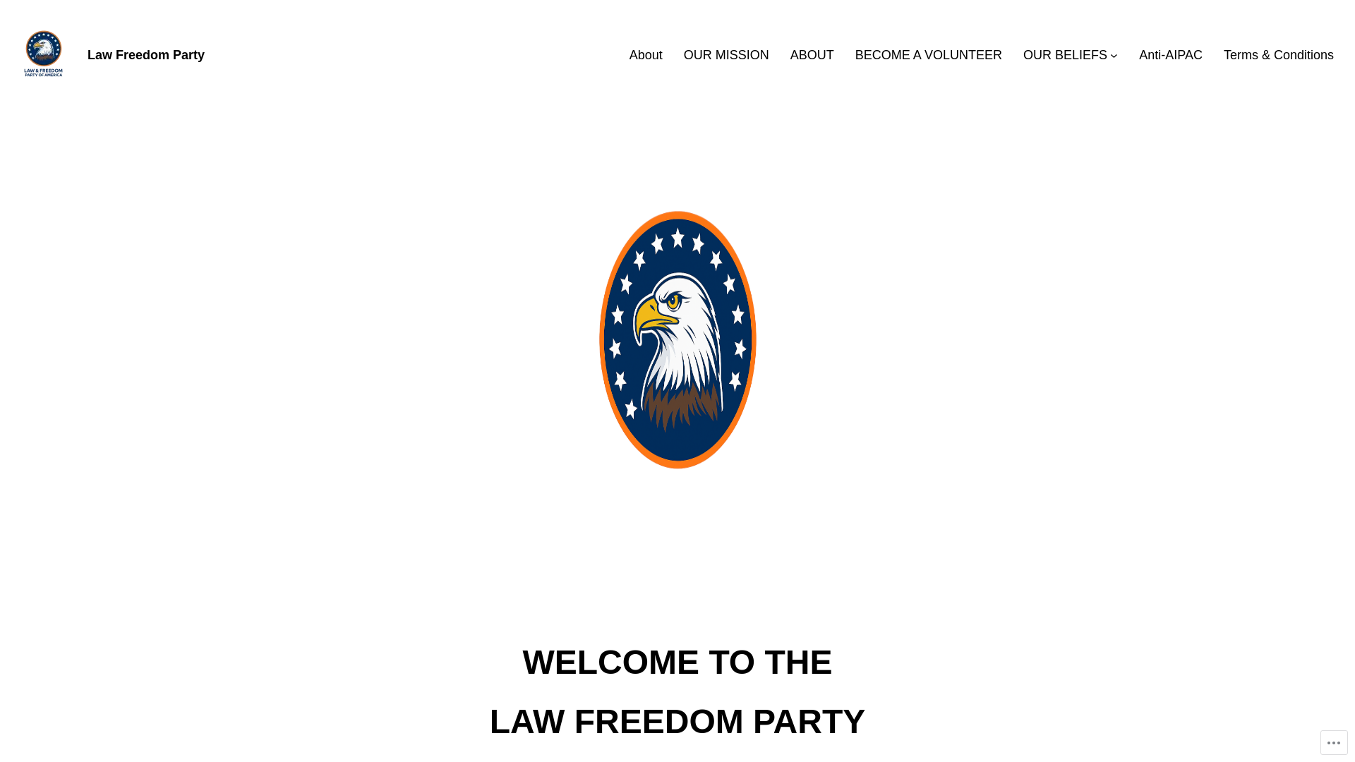 website screenshot of https://lawfreedomparty.com/