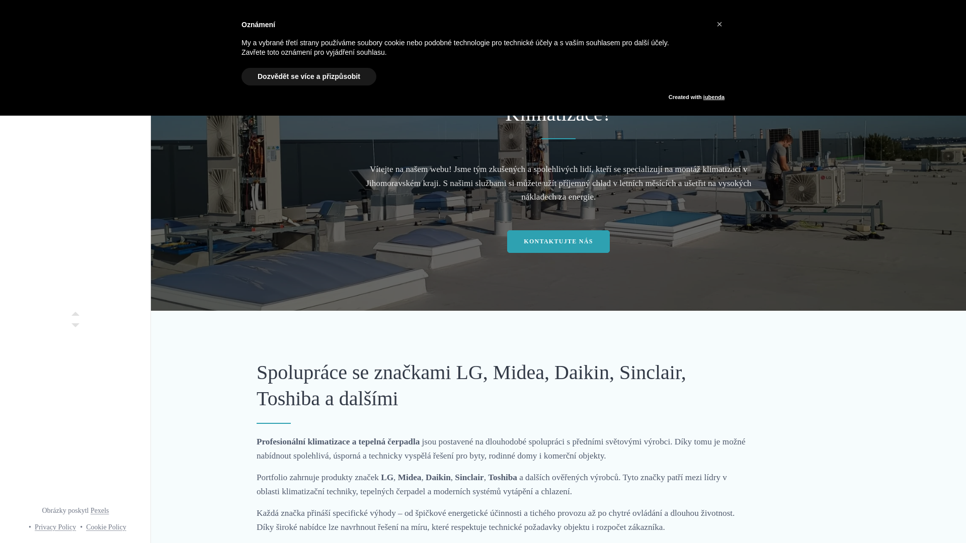 website screenshot of https://miklimatizace.cz/