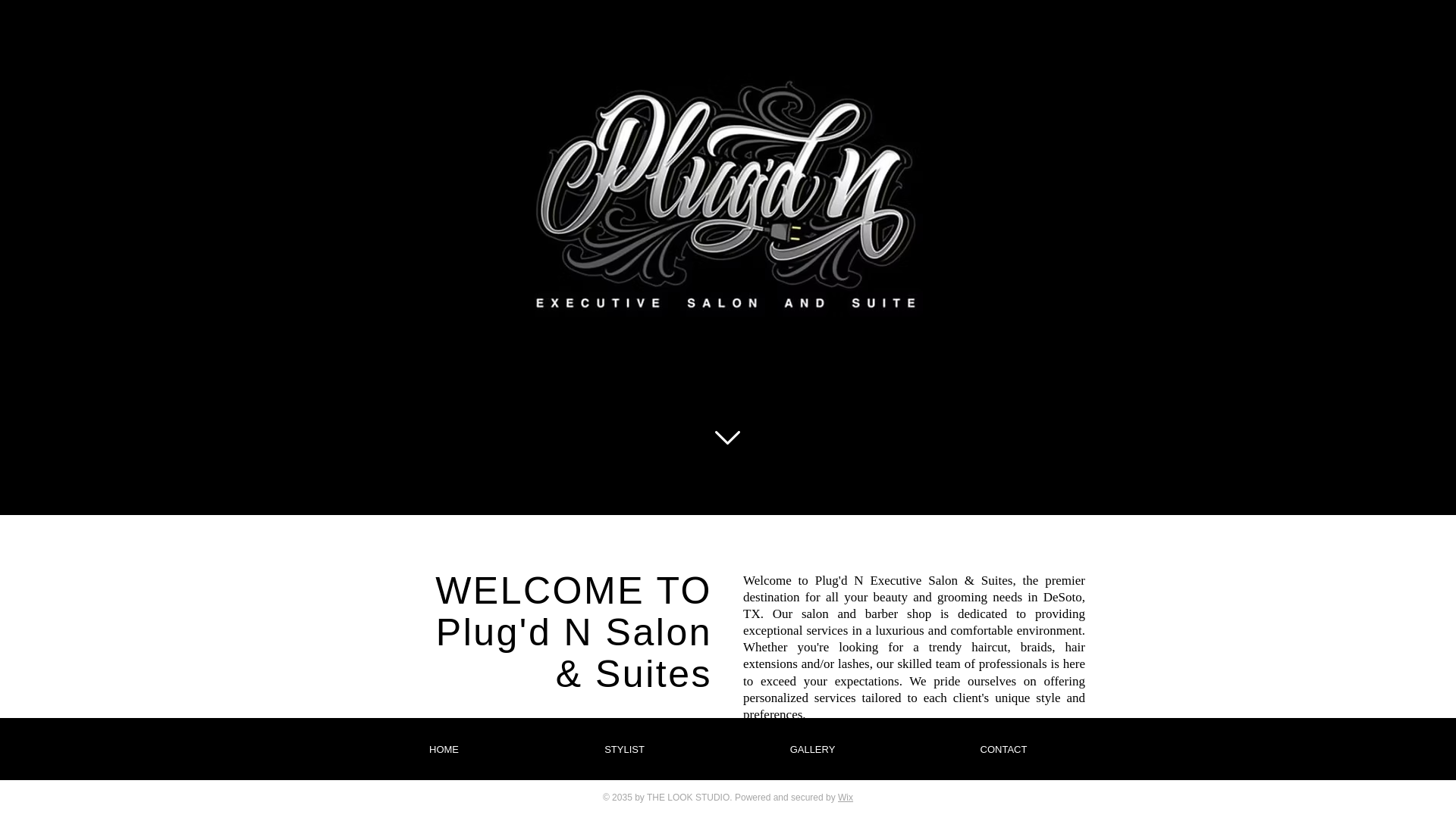 website screenshot of https://plugdnsalons.com/