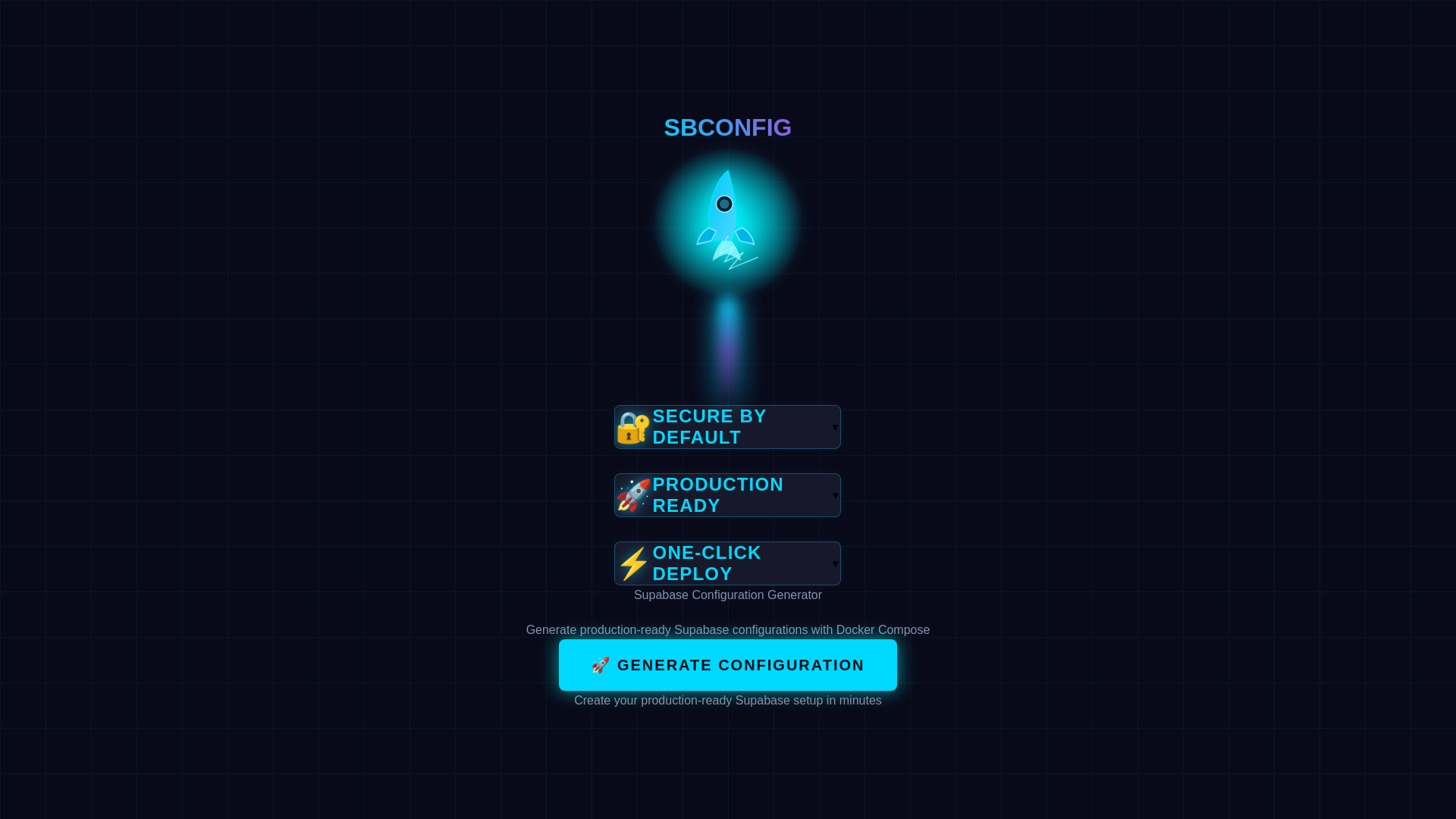website screenshot of https://supabase-configurator.pages.dev/