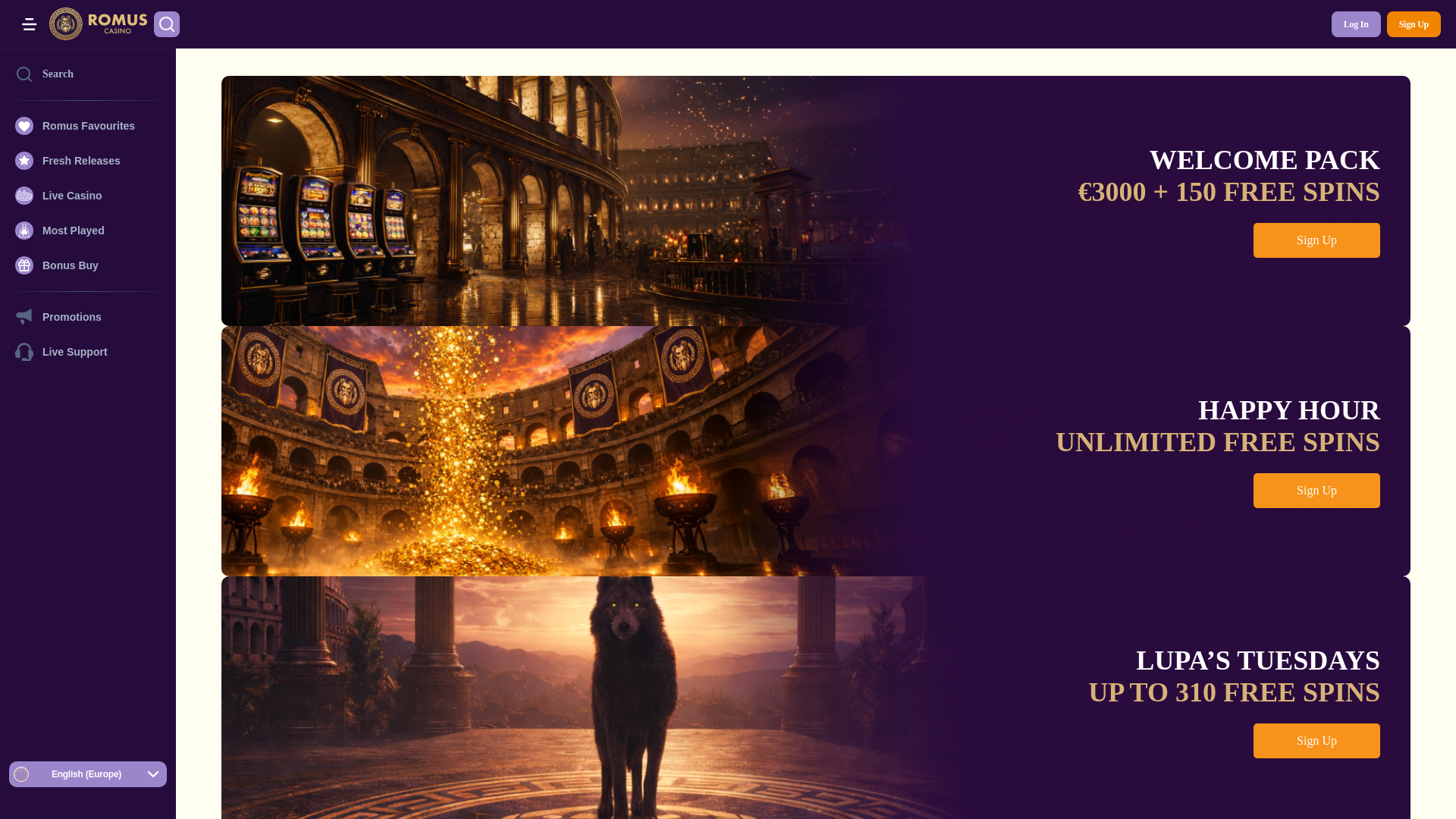 website screenshot of https://romuscasinovip.app/