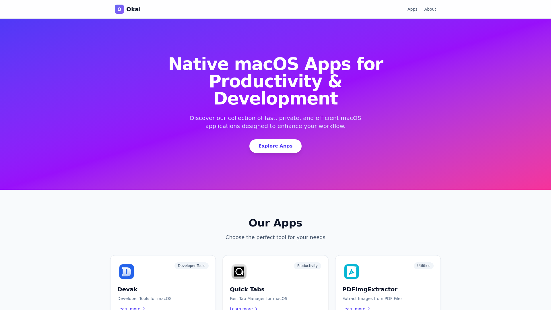 website screenshot of https://outman-apps.pages.dev/