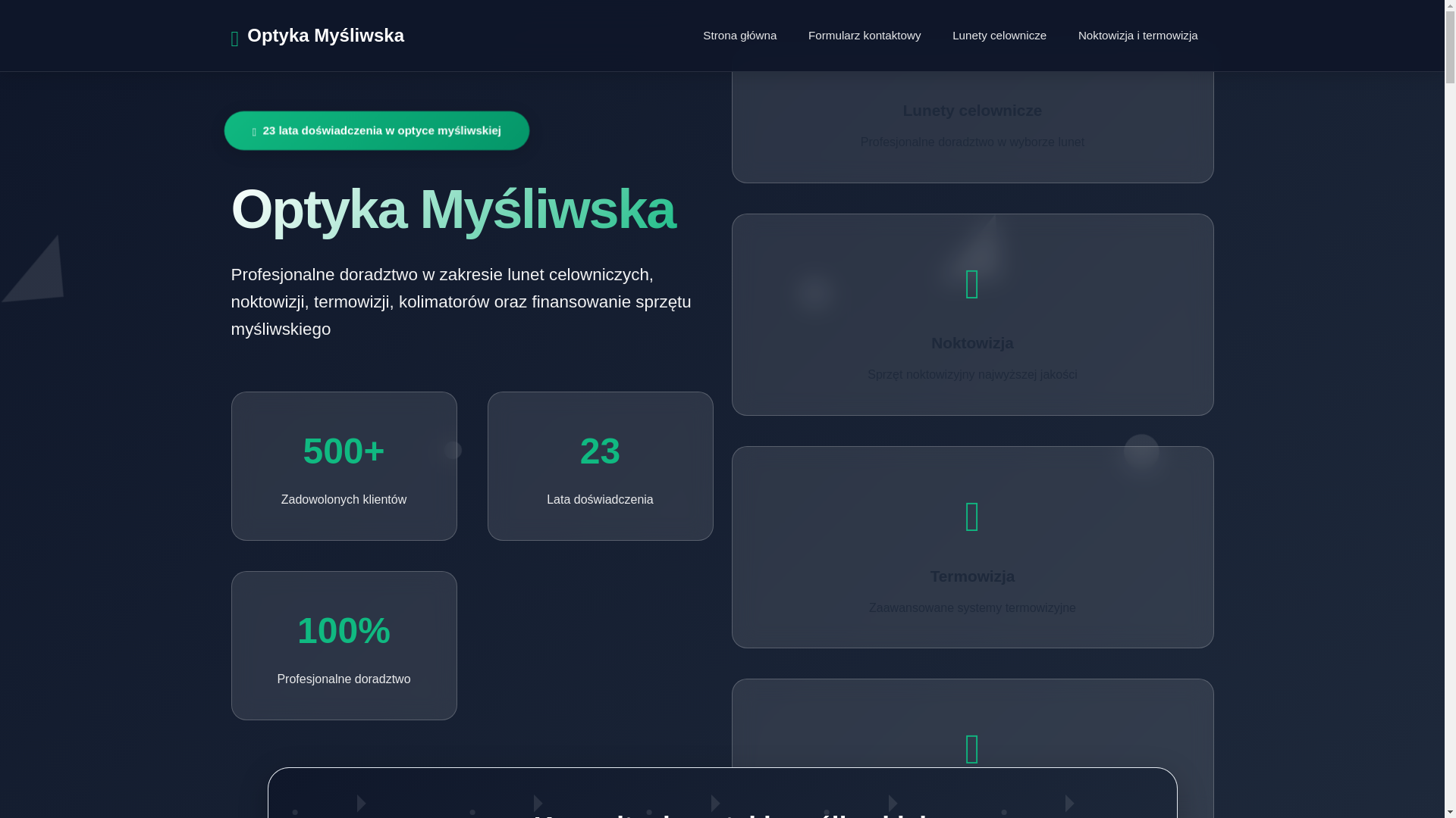 website screenshot of https://optyka-mysliwska.pl/