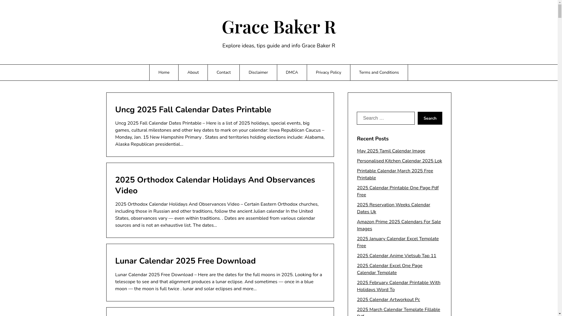 website screenshot of https://gracebakerr.pages.dev/