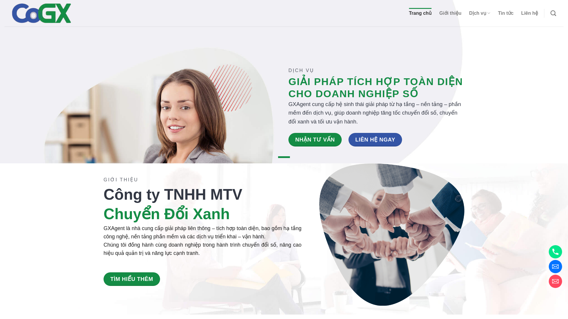 website screenshot of https://gxagent.com.vn