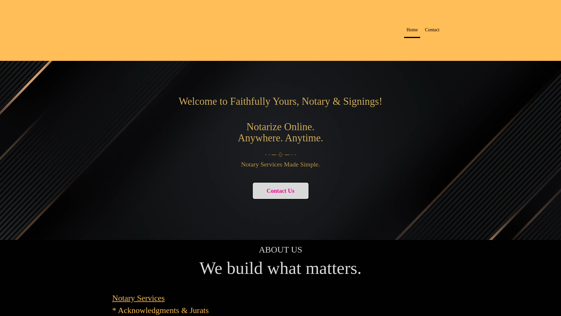 website screenshot of https://faithfullyyoursnotarysignings.com/