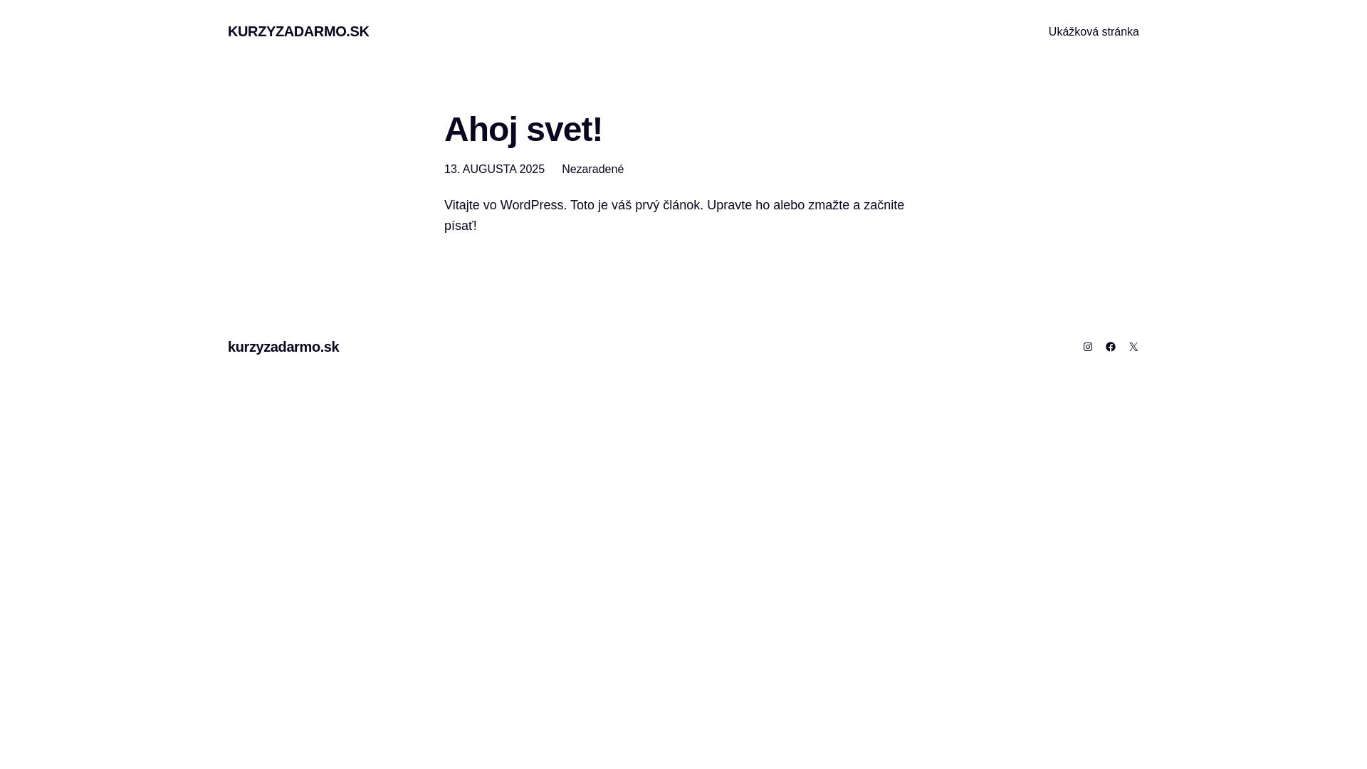 website screenshot of https://kurzyzadarmo.sk/