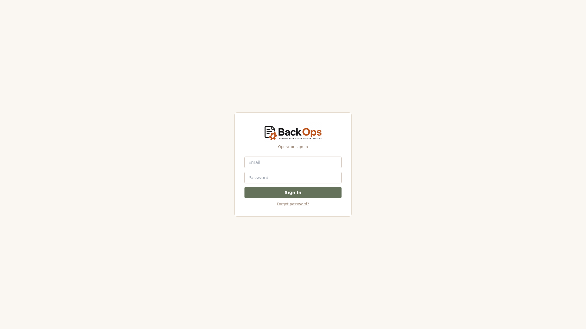 website screenshot of https://back-ops-console.pages.dev/
