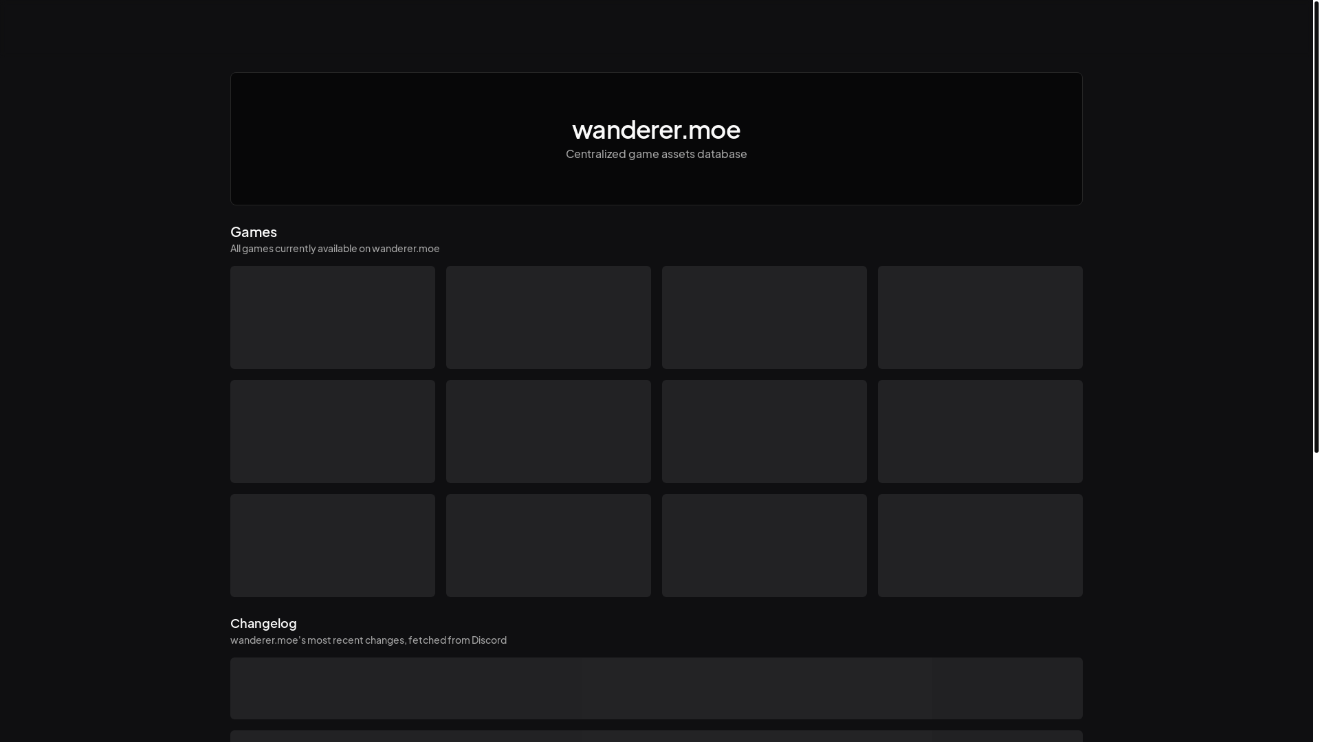 website screenshot of https://wanderer-moe.pages.dev/