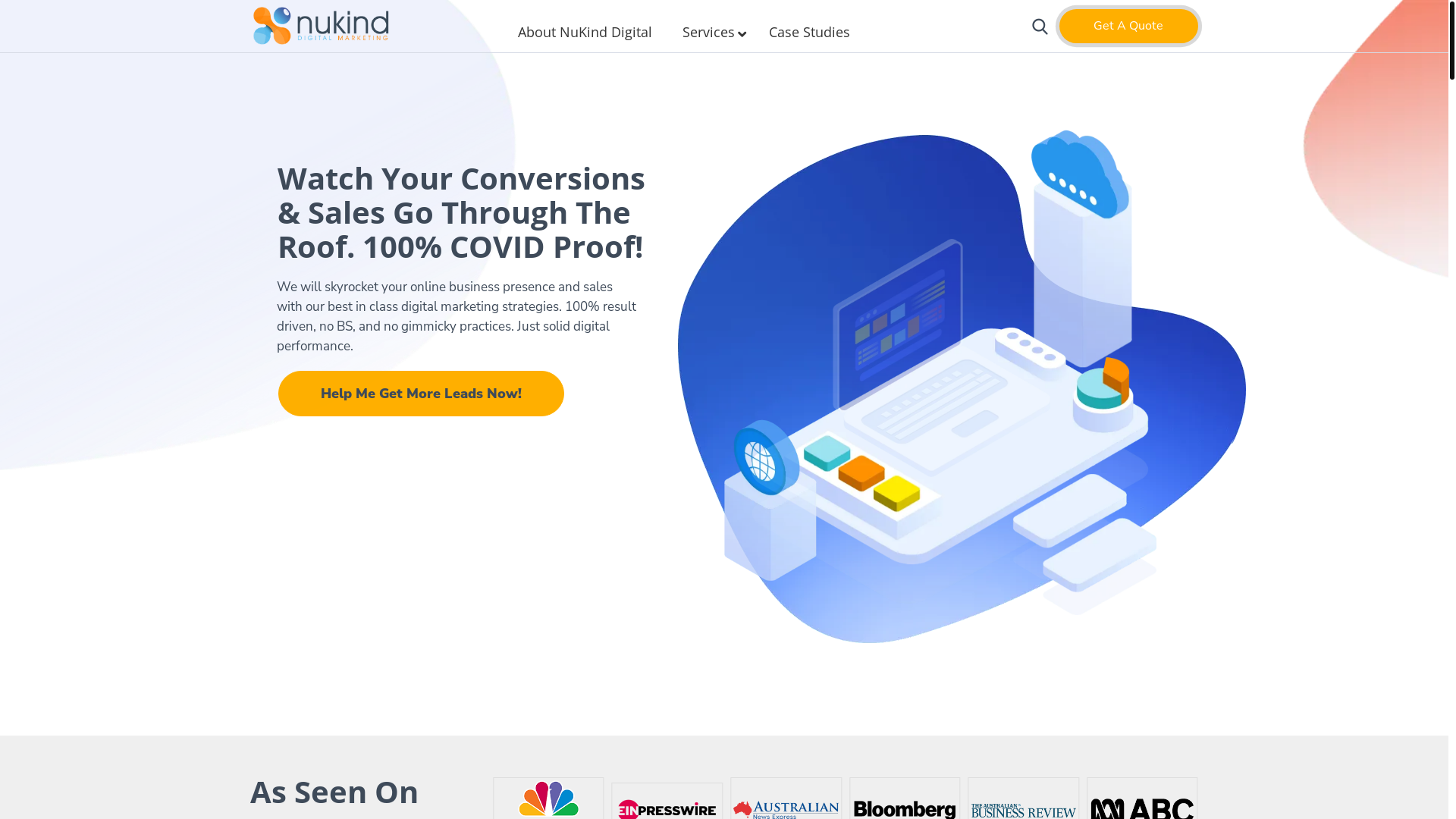 website screenshot of https://nkdmarketingagency.com/