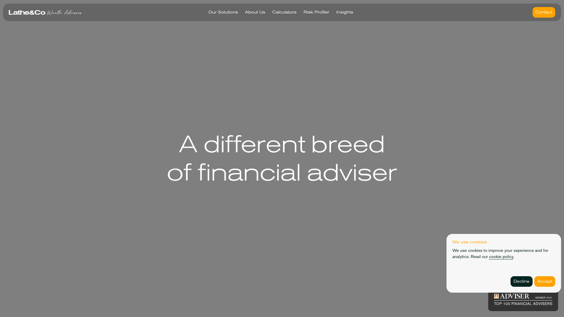 website screenshot of https://latheandcofinance.com/