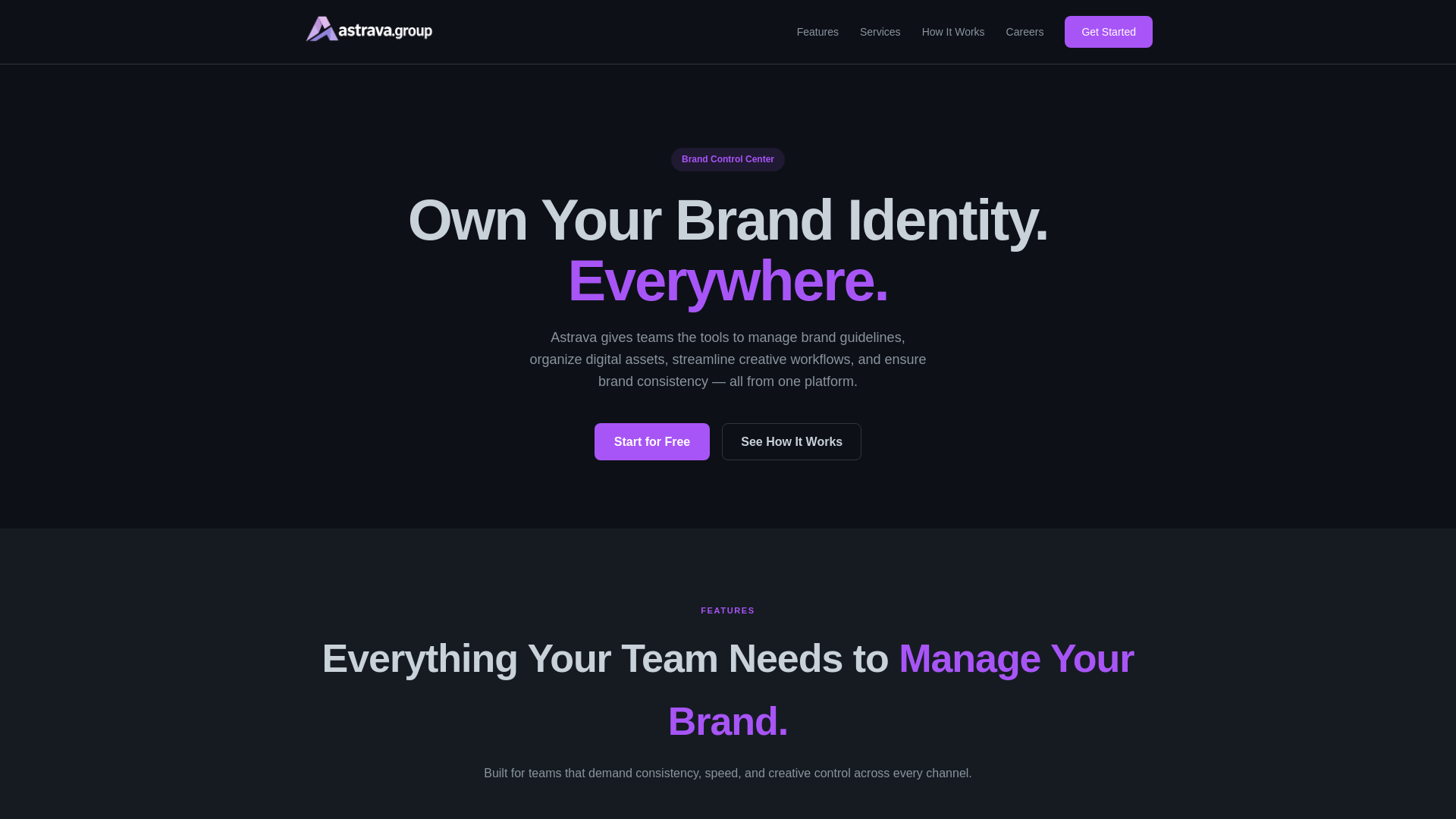 website screenshot of https://astrava.group